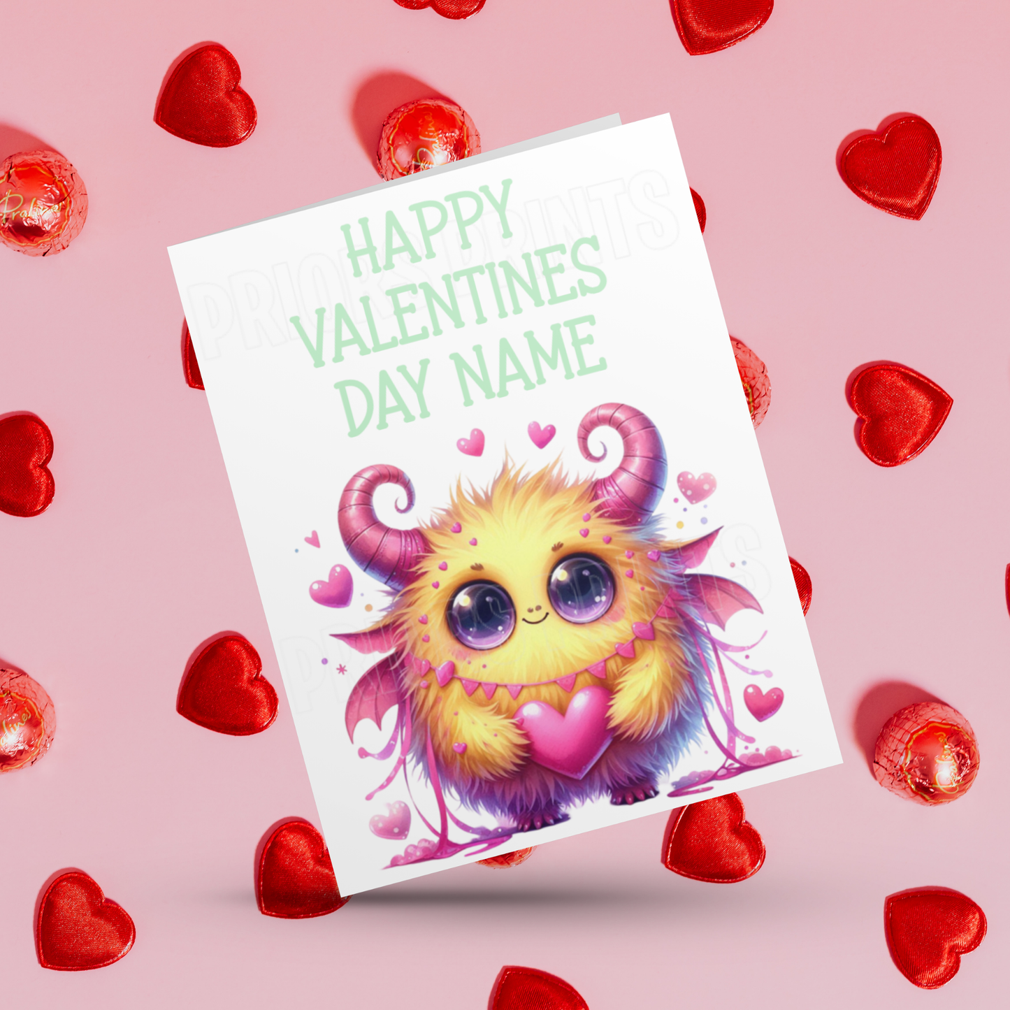 Cute Monsters Personalised Valentines Day Card