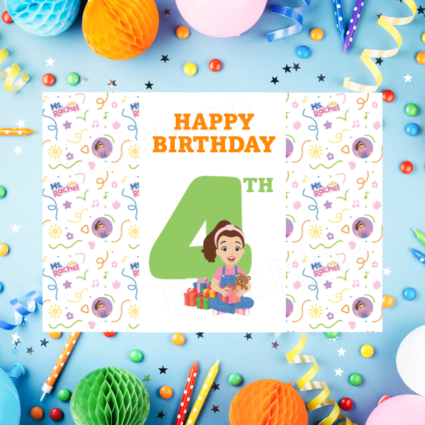 Ms Rachel Birthday Chocolate Bar Wrapper with Age 1-9 years I Miss Rachel I Mrs Rachel