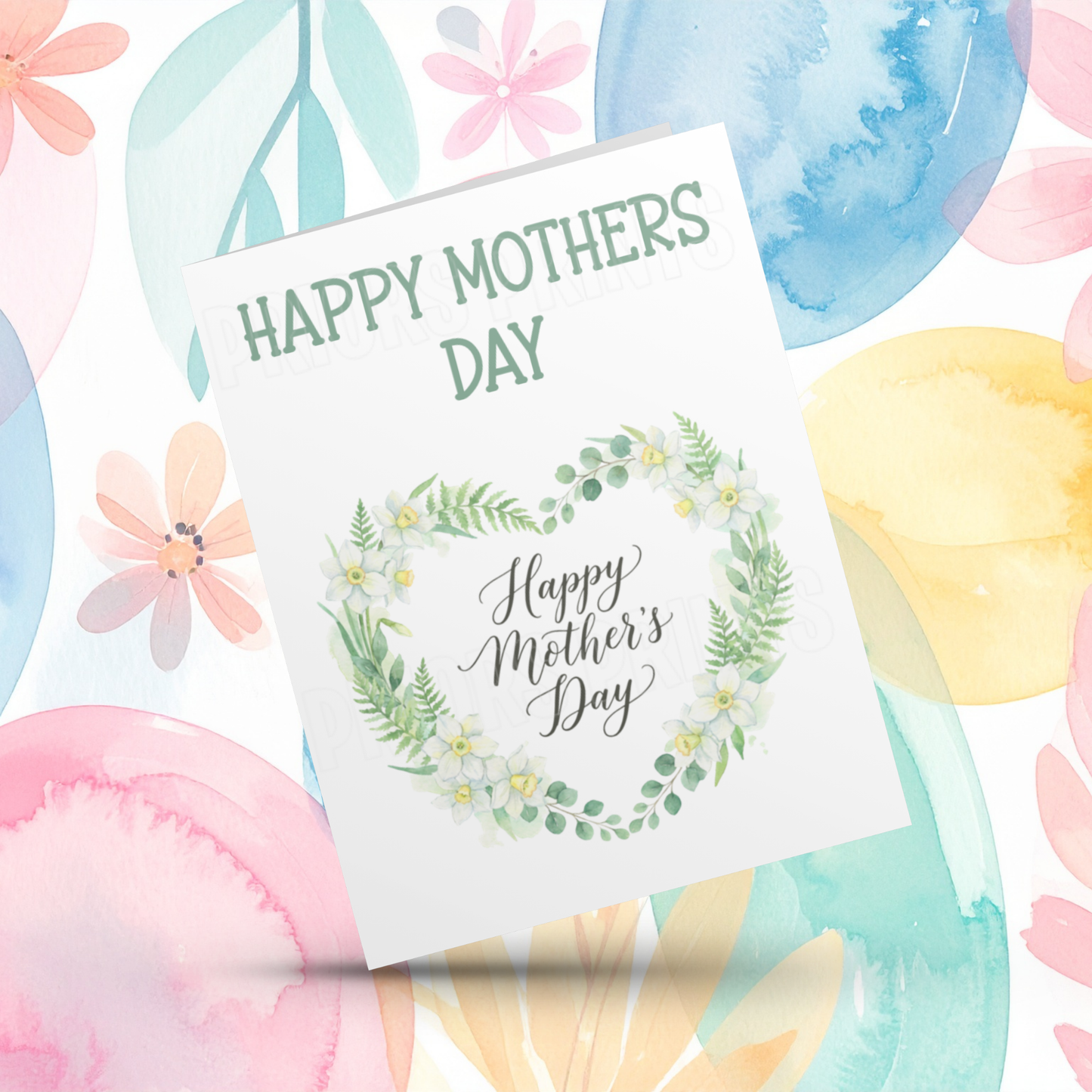 Flower Heart Happy Mothers Day Card