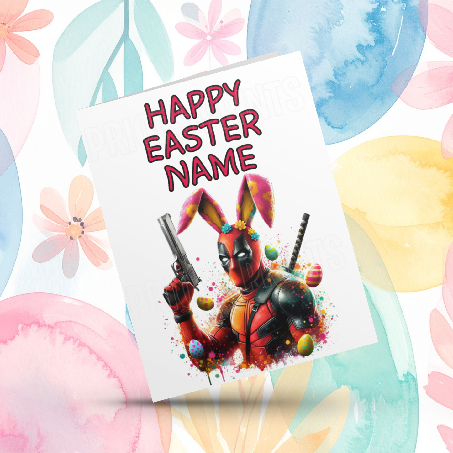 Deadpool Personalised Easter Card I Superhero