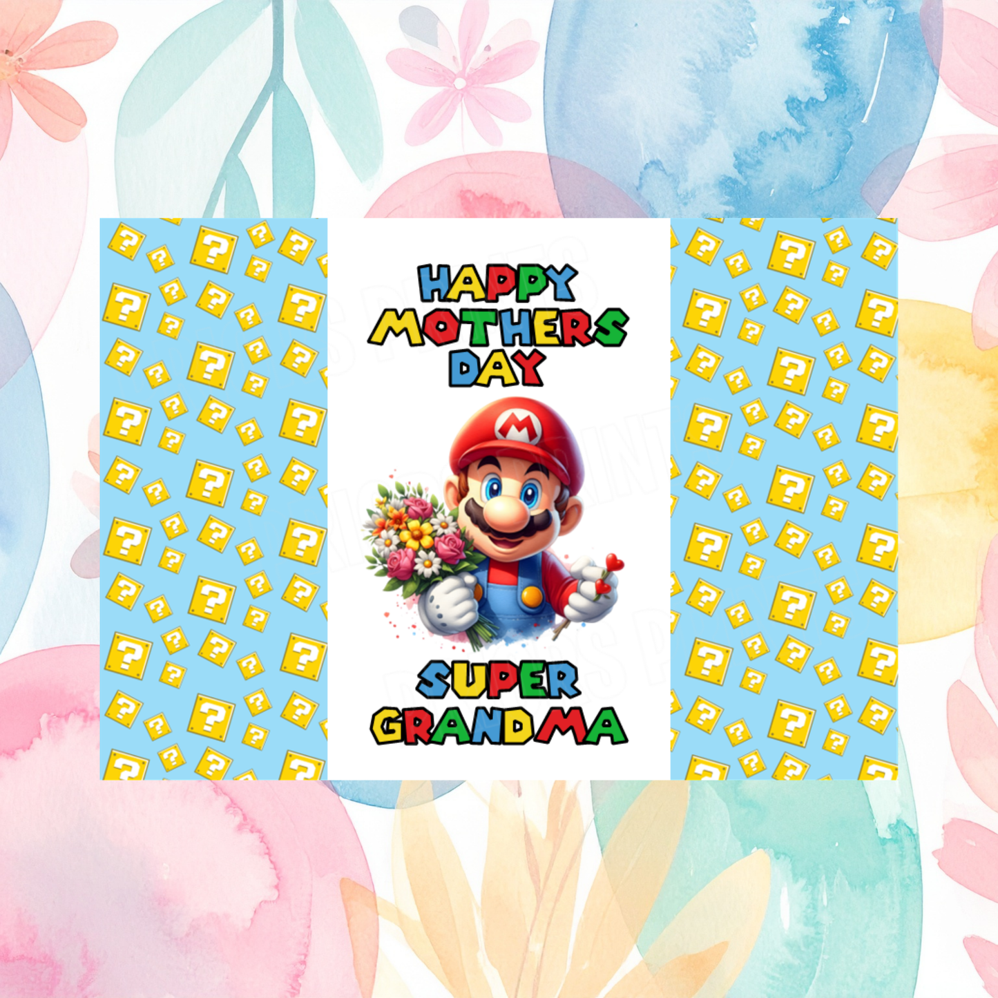 Super Mario Happy Mothers Day Chocolate Bar Wrapper for Female Relatives