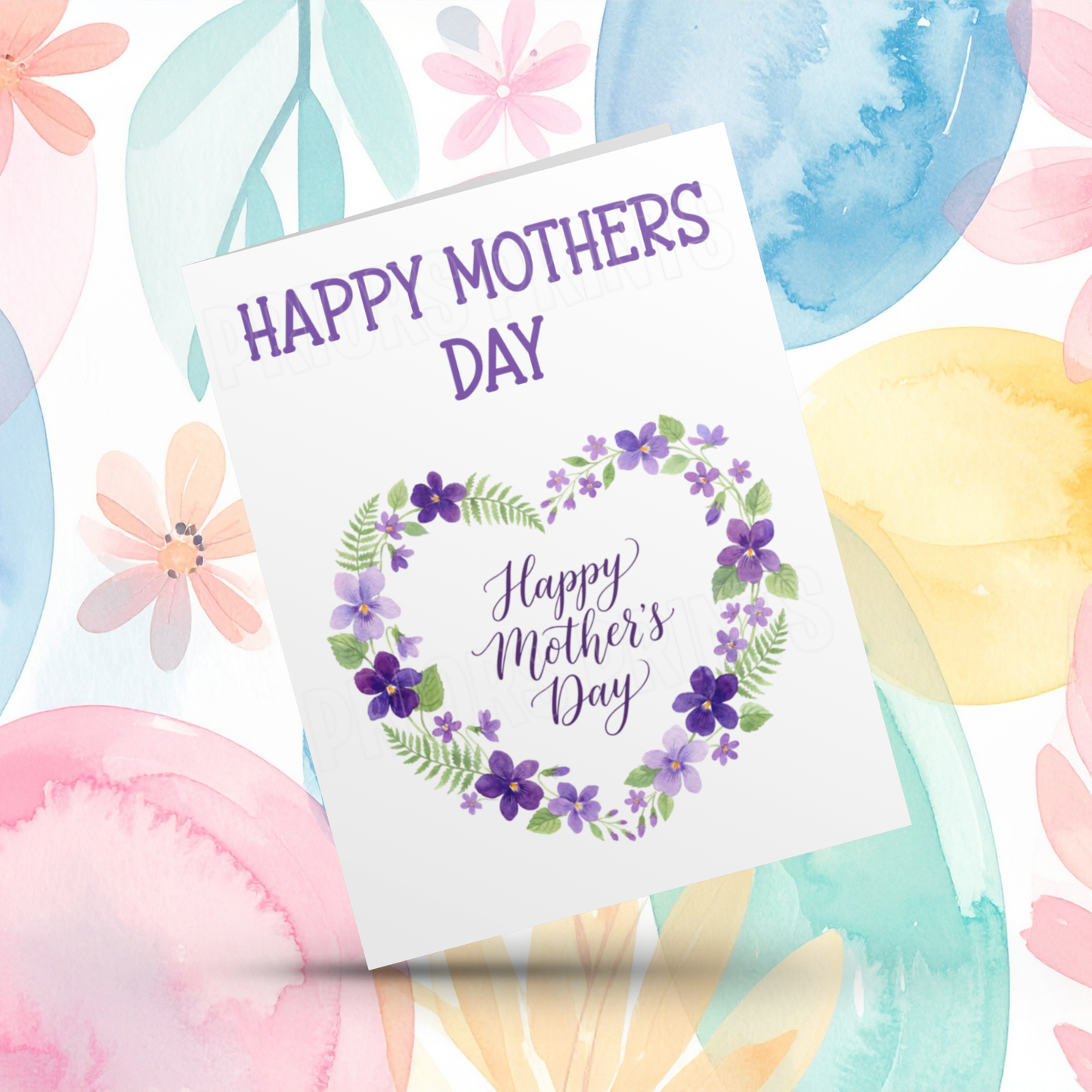 Flower Heart Happy Mothers Day Card