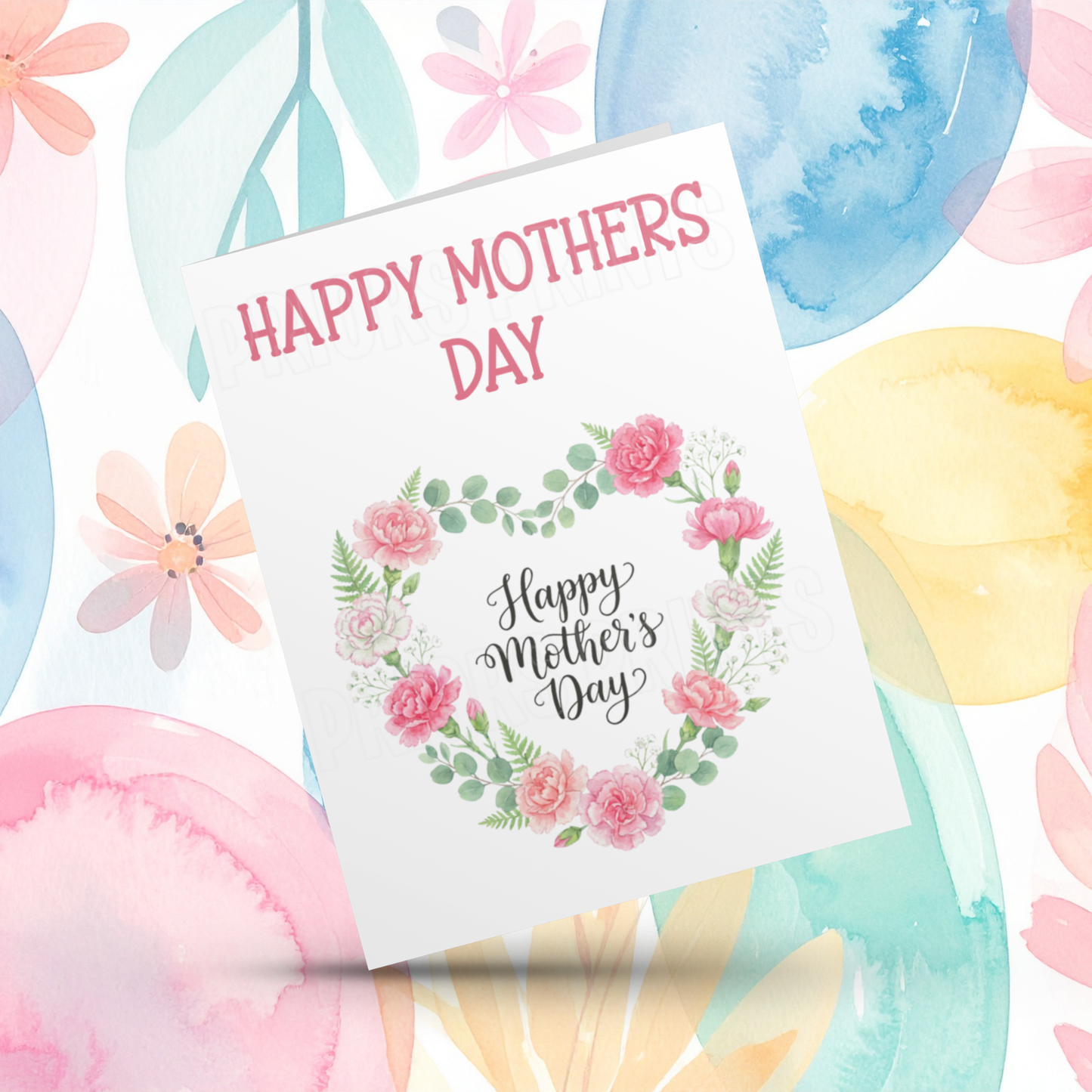 Flower Heart Happy Mothers Day Card