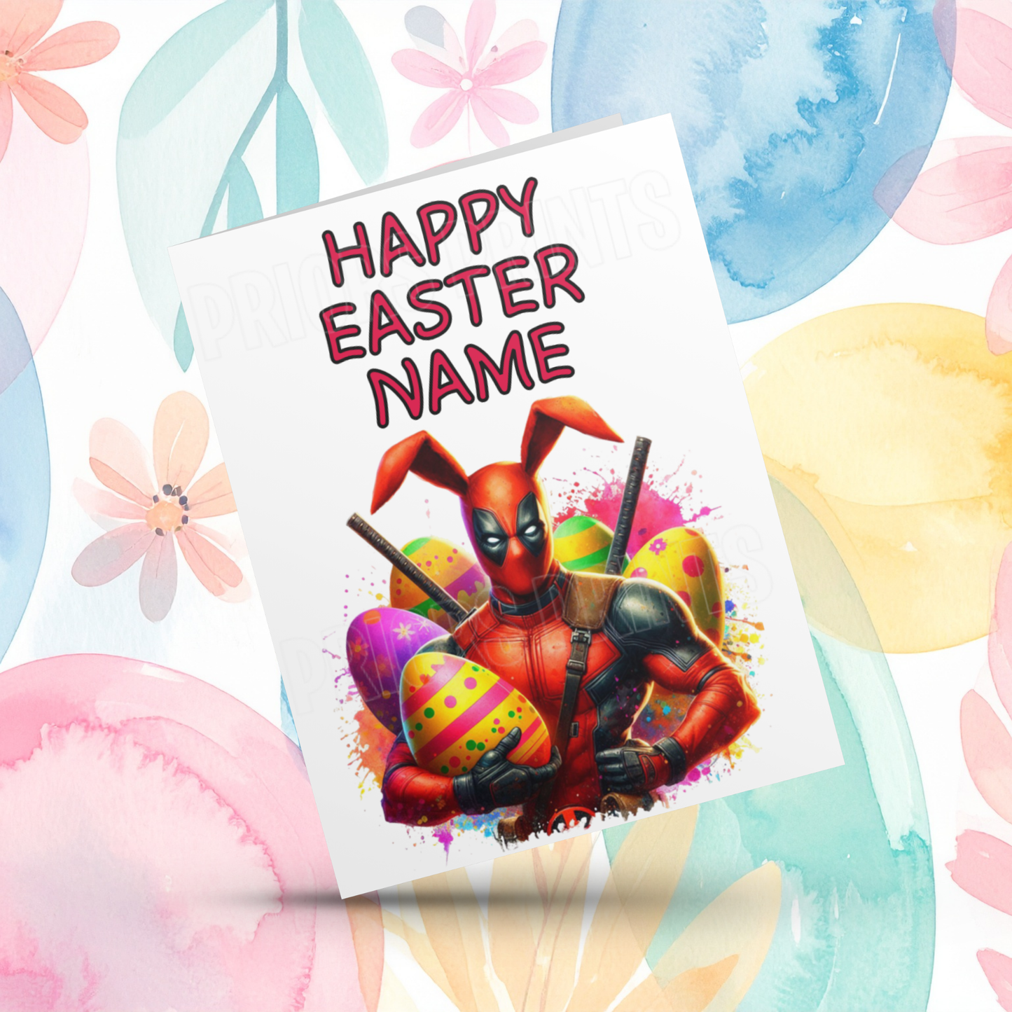 Deadpool Personalised Easter Card I Superhero