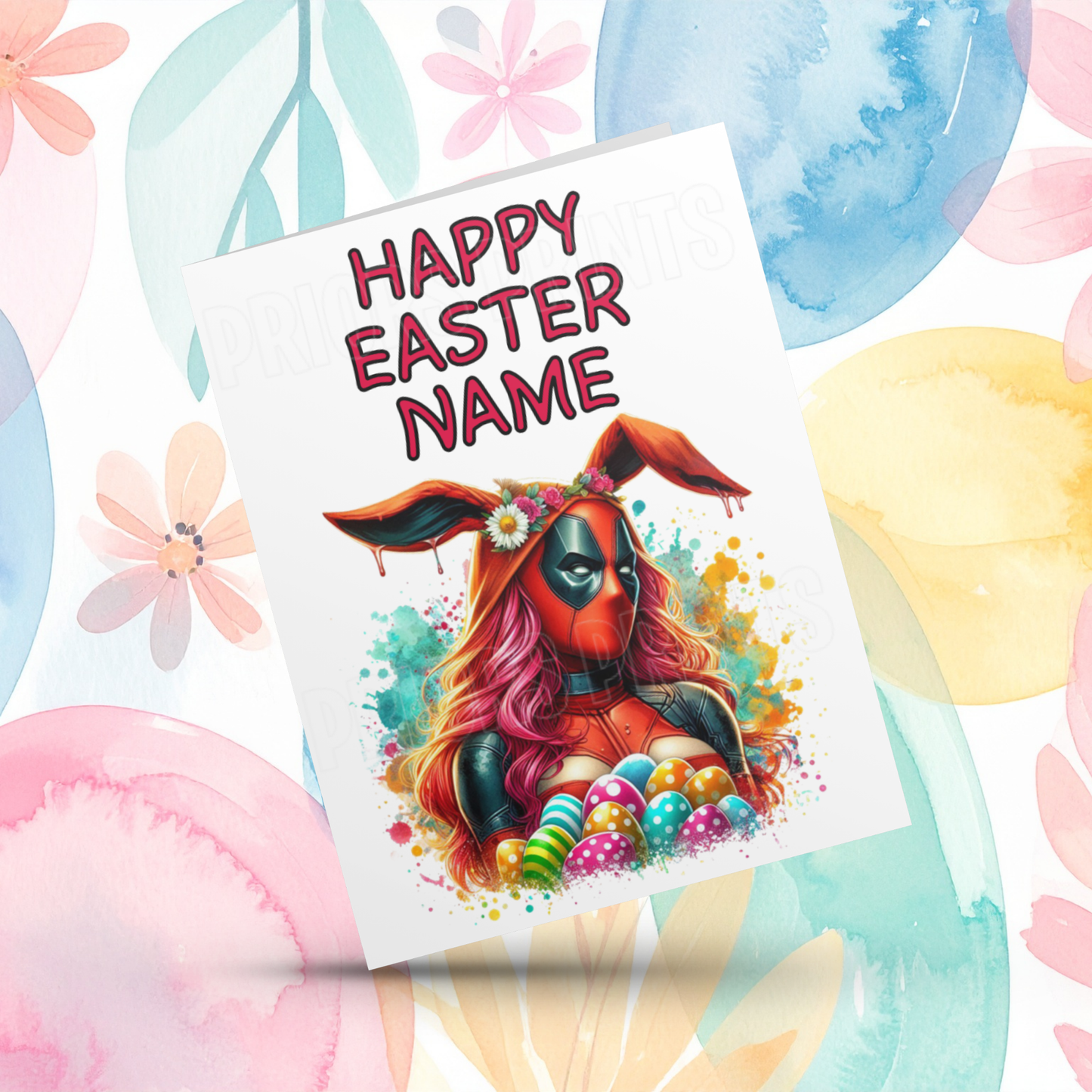 Deadpool Personalised Easter Card I Superhero