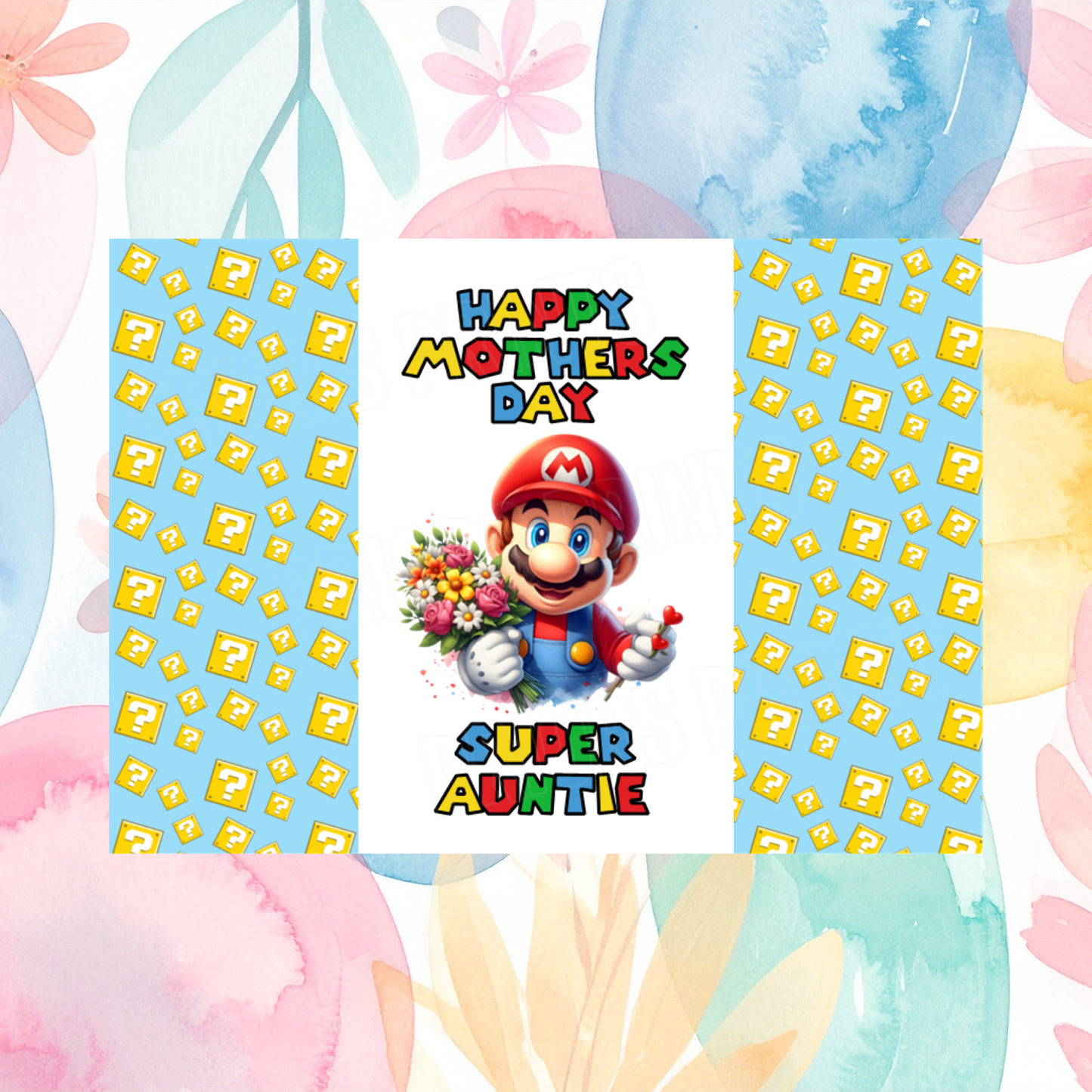 Super Mario Happy Mothers Day Chocolate Bar Wrapper for Female Relatives