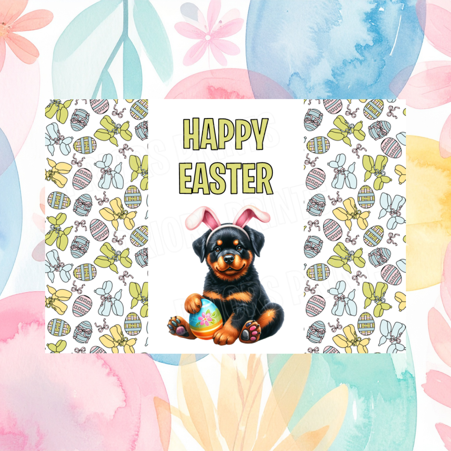 Cute Dog Easter Chocolate Bar Wrapper- Listing 1
