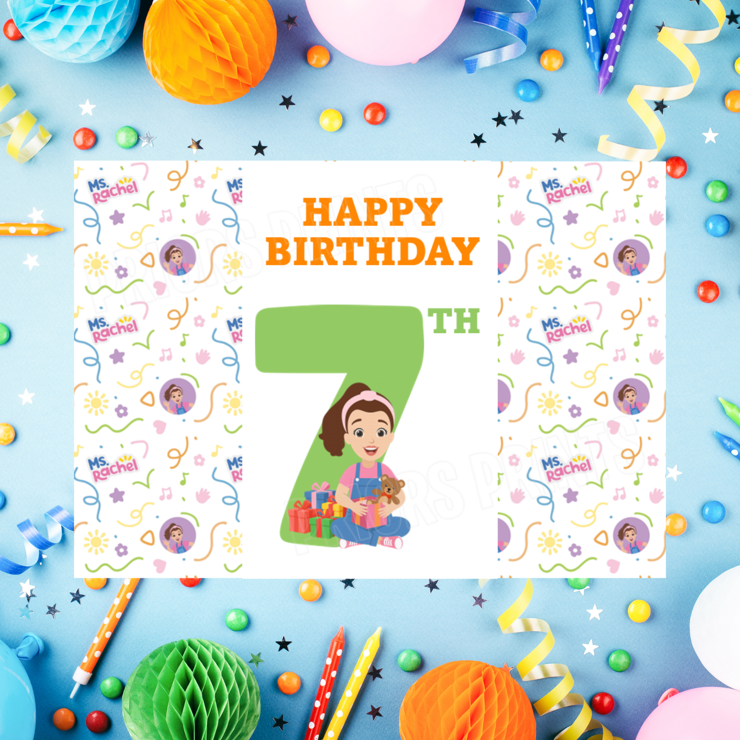 Ms Rachel Birthday Chocolate Bar Wrapper with Age 1-9 years I Miss Rachel I Mrs Rachel
