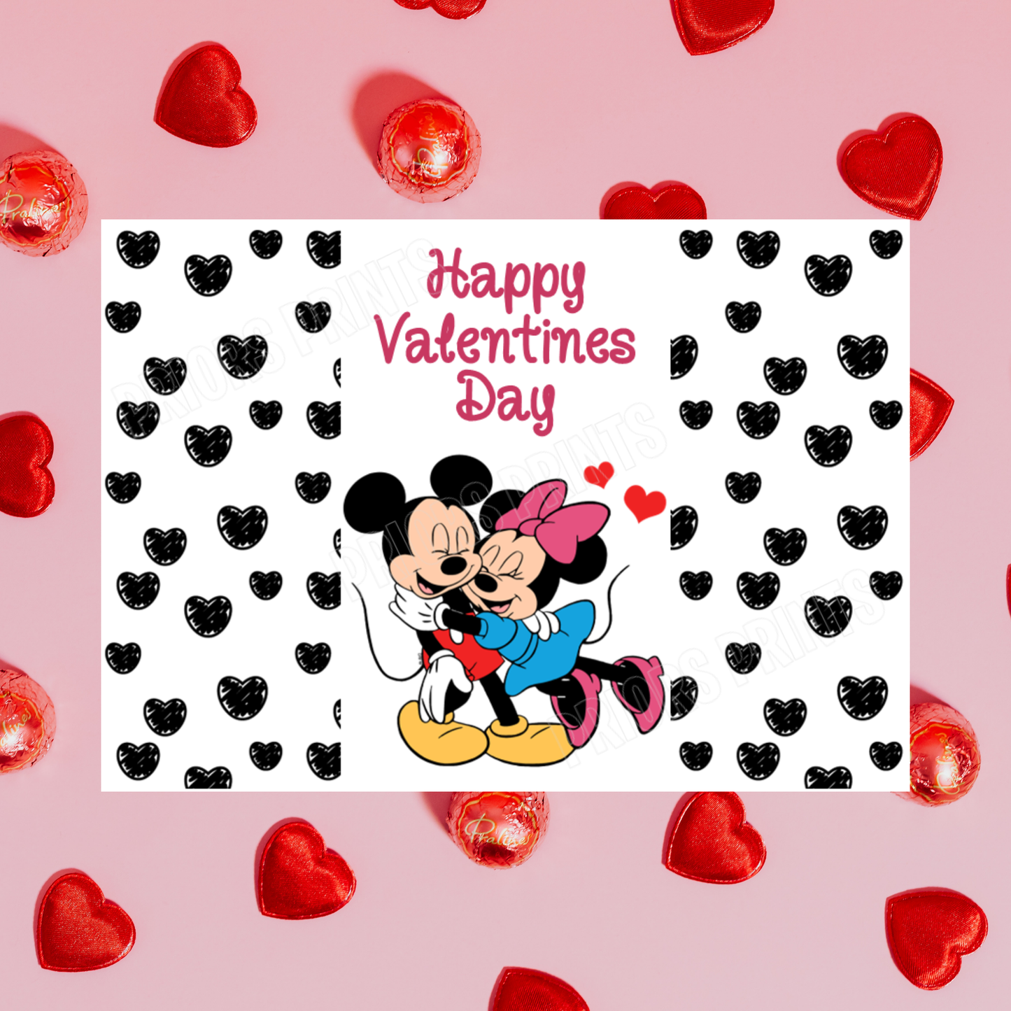 Mickey & Minnie Mouse Valentines Day Chocolate Bar Wrappers