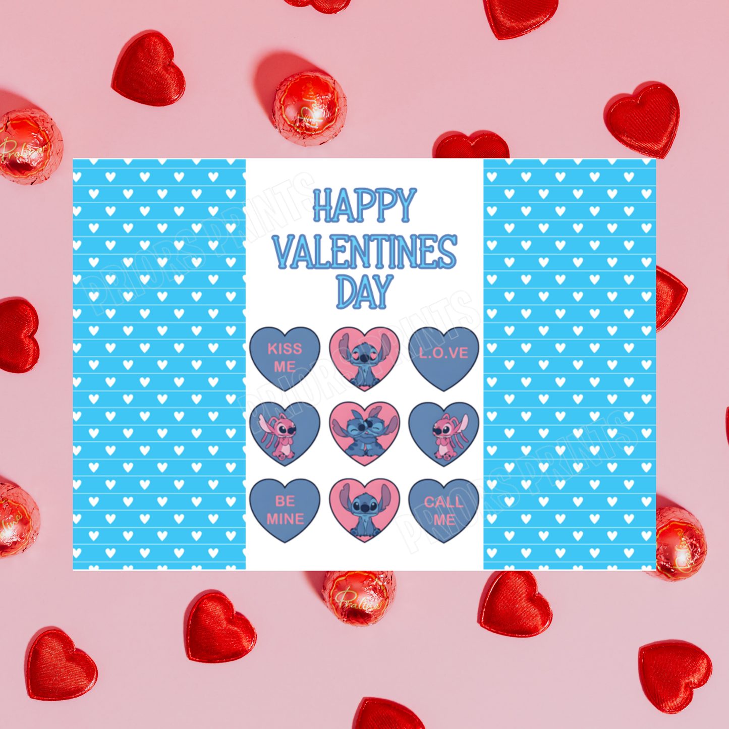 Lilo & Stitch Valentines Day Chocolate Bar Wrappers 2 I Stitch I Angel