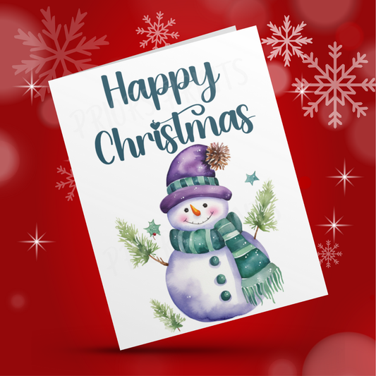 Cute Teal & Purple Christmas Cards