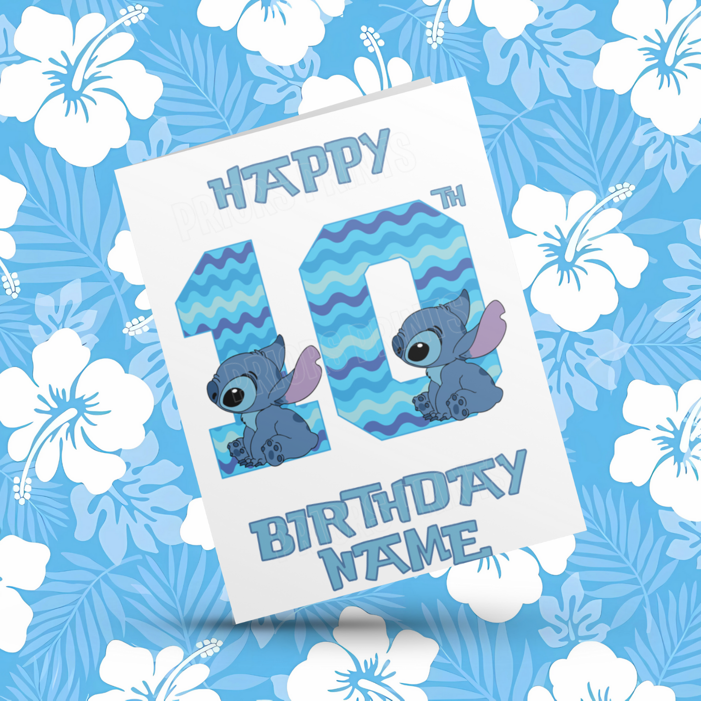 Personalised Stitch Birthday Card with Age 1-20 Years