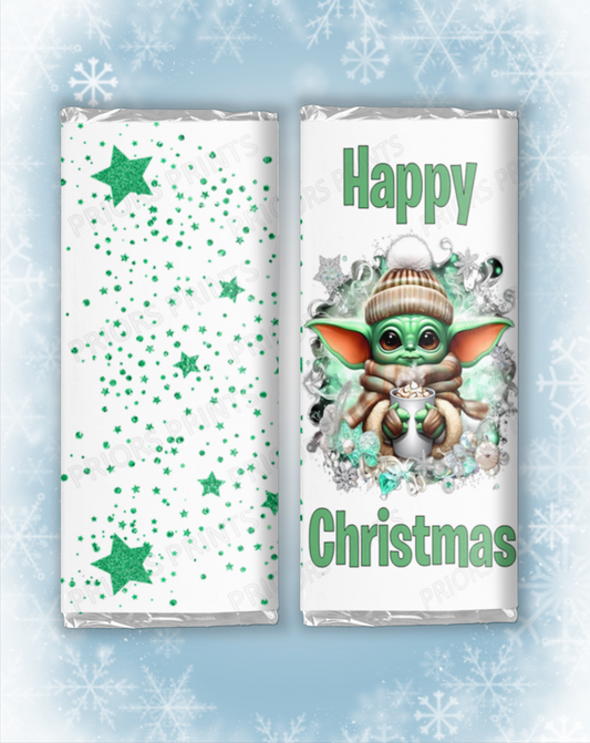 Grogu Christmas Chocolate Bar Wrappers