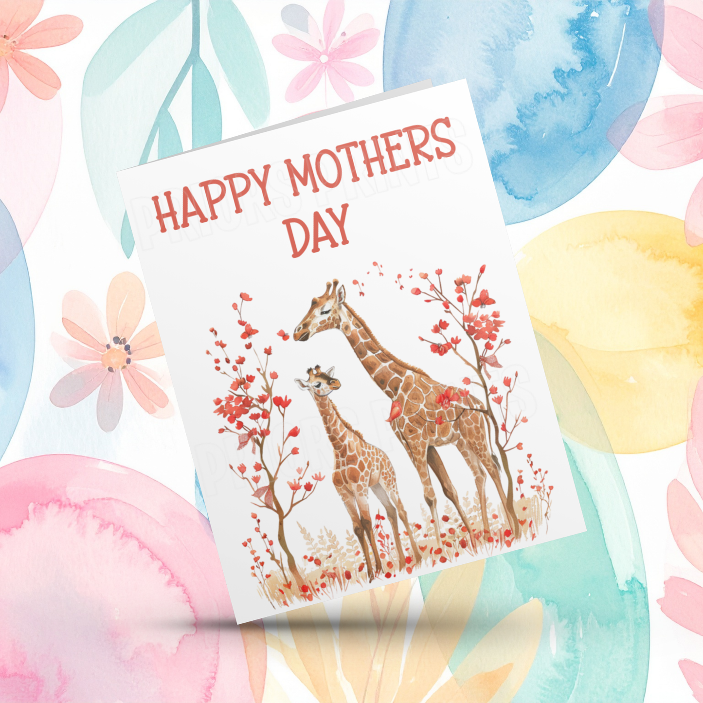 Cute Animals with Babies Happy Mothers Day Card