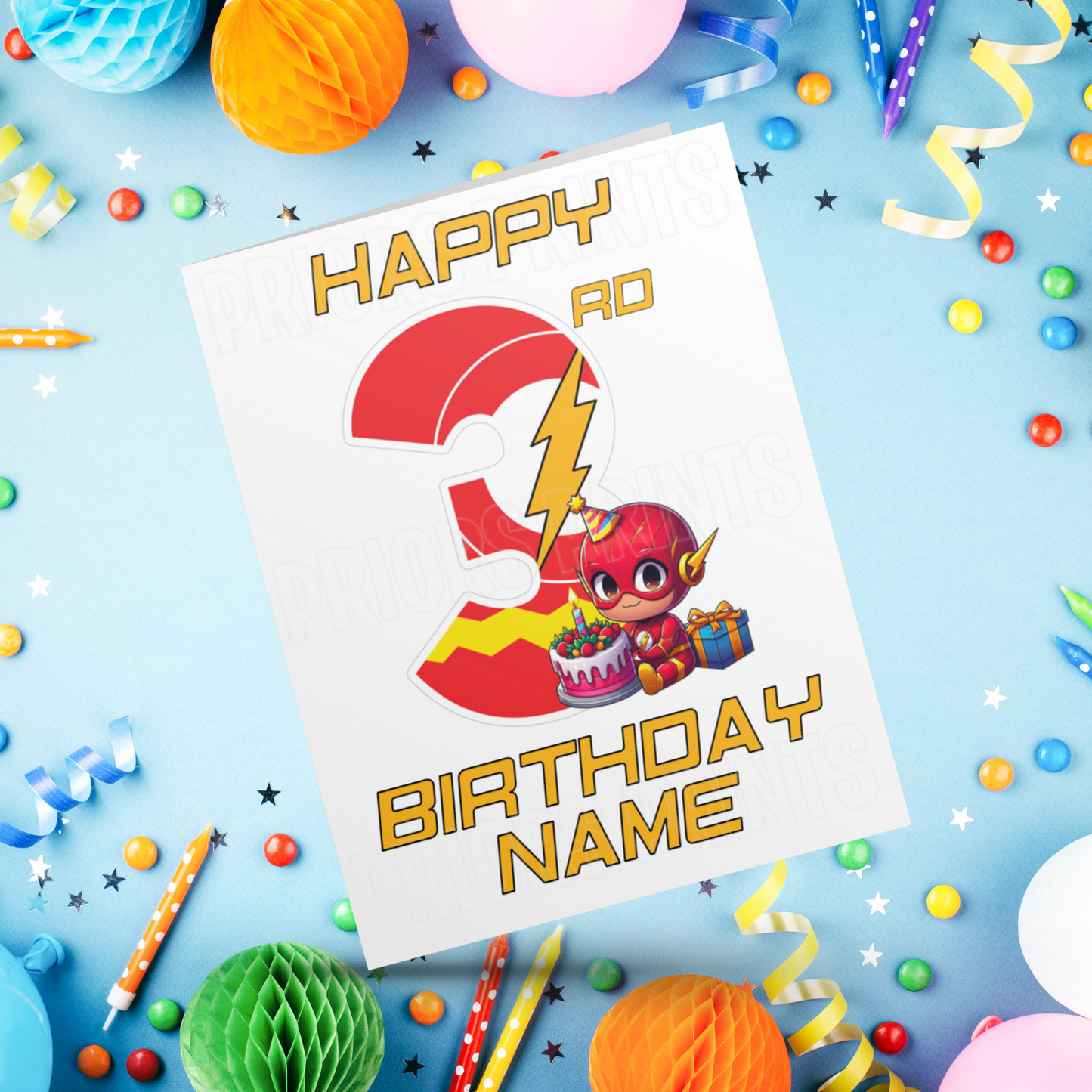 Personalised The Flash Birthday Card with Age 1-20 Years (Marvel)
