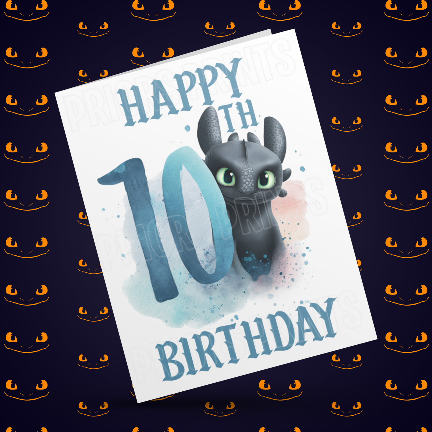 Personalised Toothless Birthday Card with Age 1-20 Years (How To Train Your Dragon)