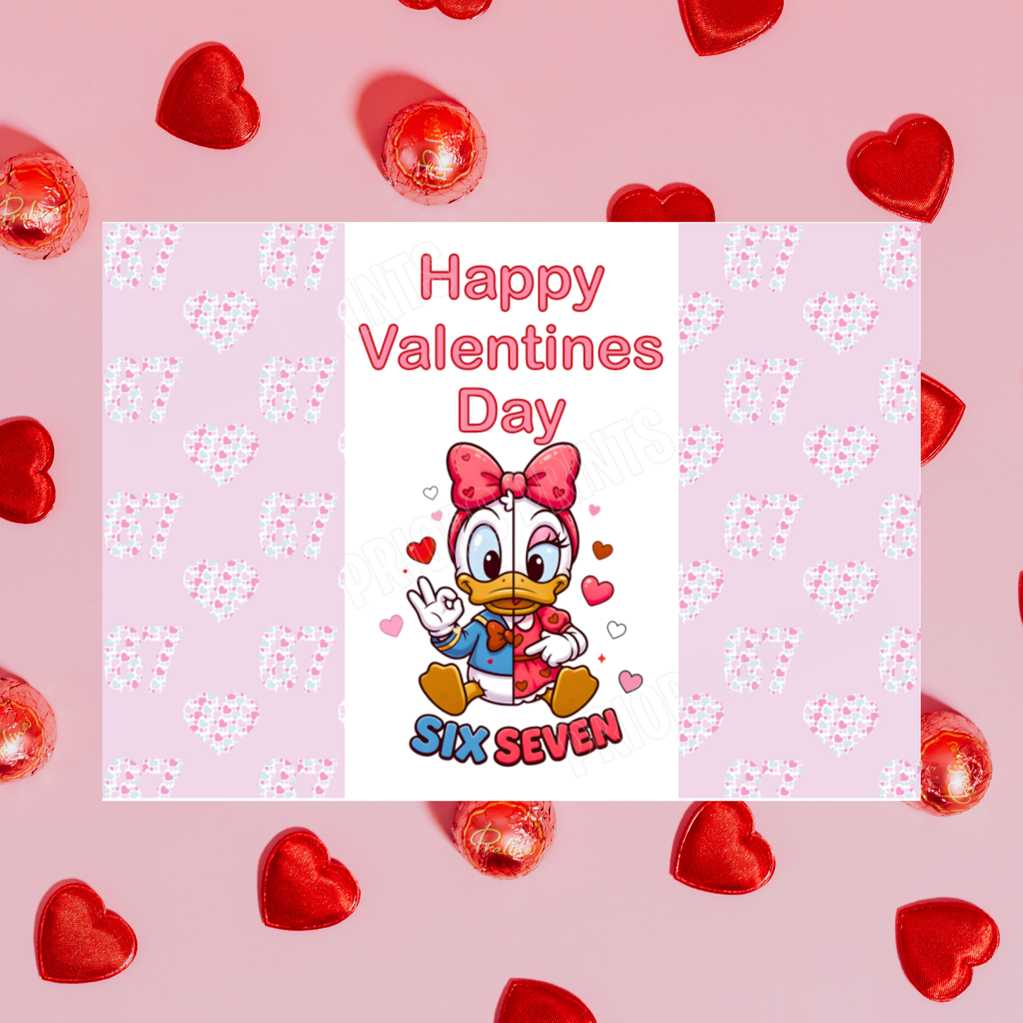Six Seven Character Valentines Day Chocolate Bar Wrapper I Stitch I Angel I Mickey I Minnie I Spiderman I Elsa I Aladdin I Daisy I Beauty & The Beast I 67 I Sixseven