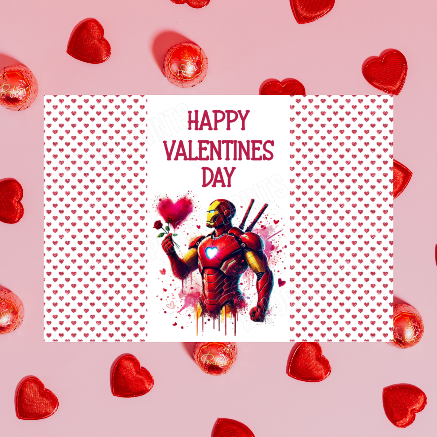 Superhero Valentines Day Chocolate Bar Wrappers Batman I Black Panther I Superman I Captain America I Hulk I Iron Man I Spiderman  Wolverine