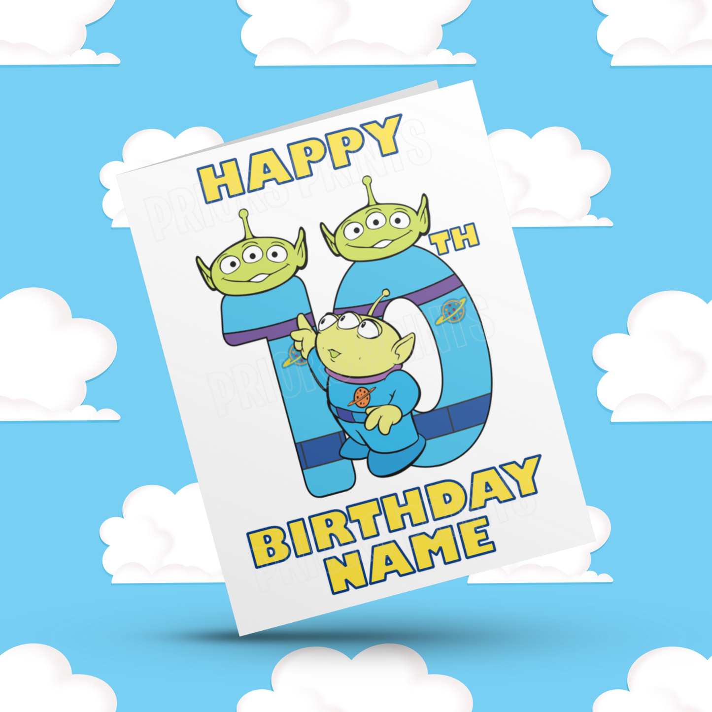Personalised Aliens Birthday Card with Age 1-20 Years (Toy Story)