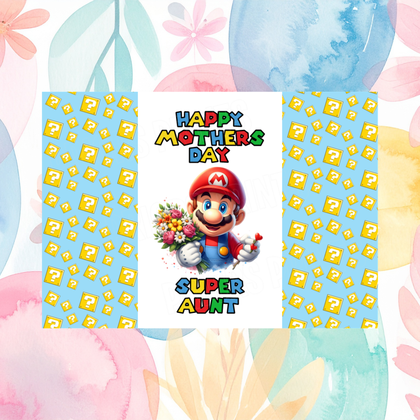 Super Mario Happy Mothers Day Chocolate Bar Wrapper for Female Relatives