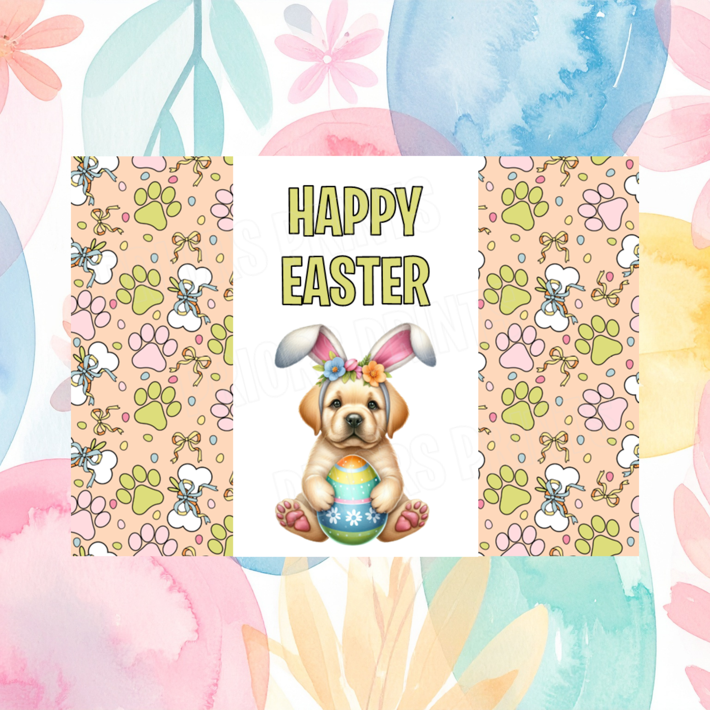 Cute Dog Easter Chocolate Bar Wrapper- Listing 1