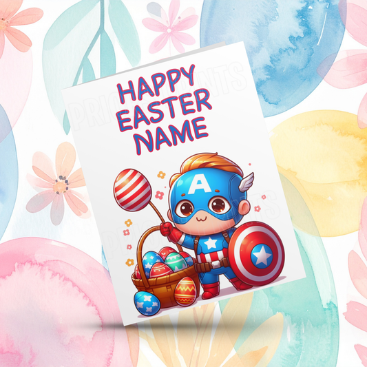 Mixed Character Personalised Easter Card I Captain America I Iron Man I Hulk I Super Mario I Mickey I Minecraft I Pikachu I Sonic I Deadpool I Stitch