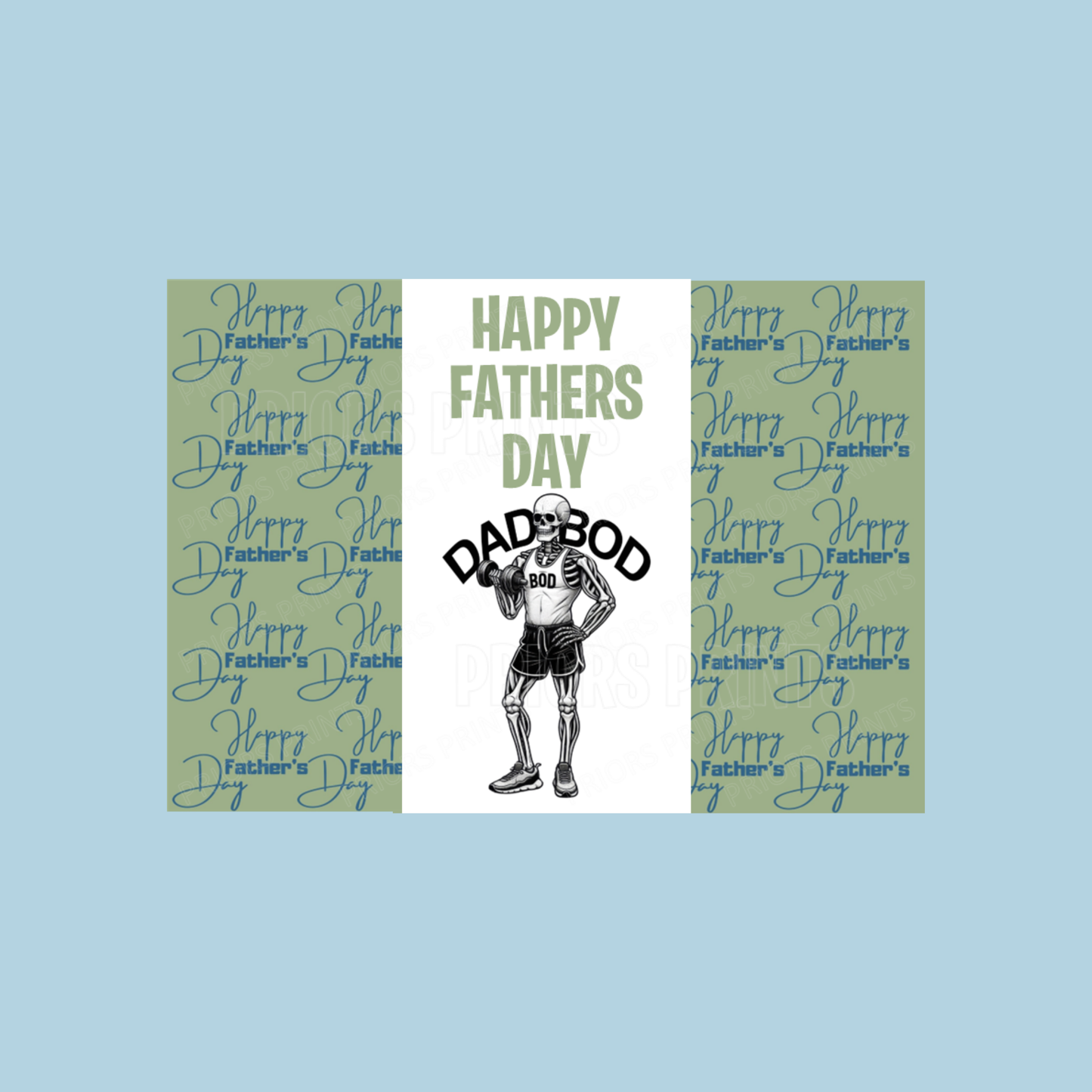 Funny Skeleton Happy Fathers Day Chocolate Bar Wrapper