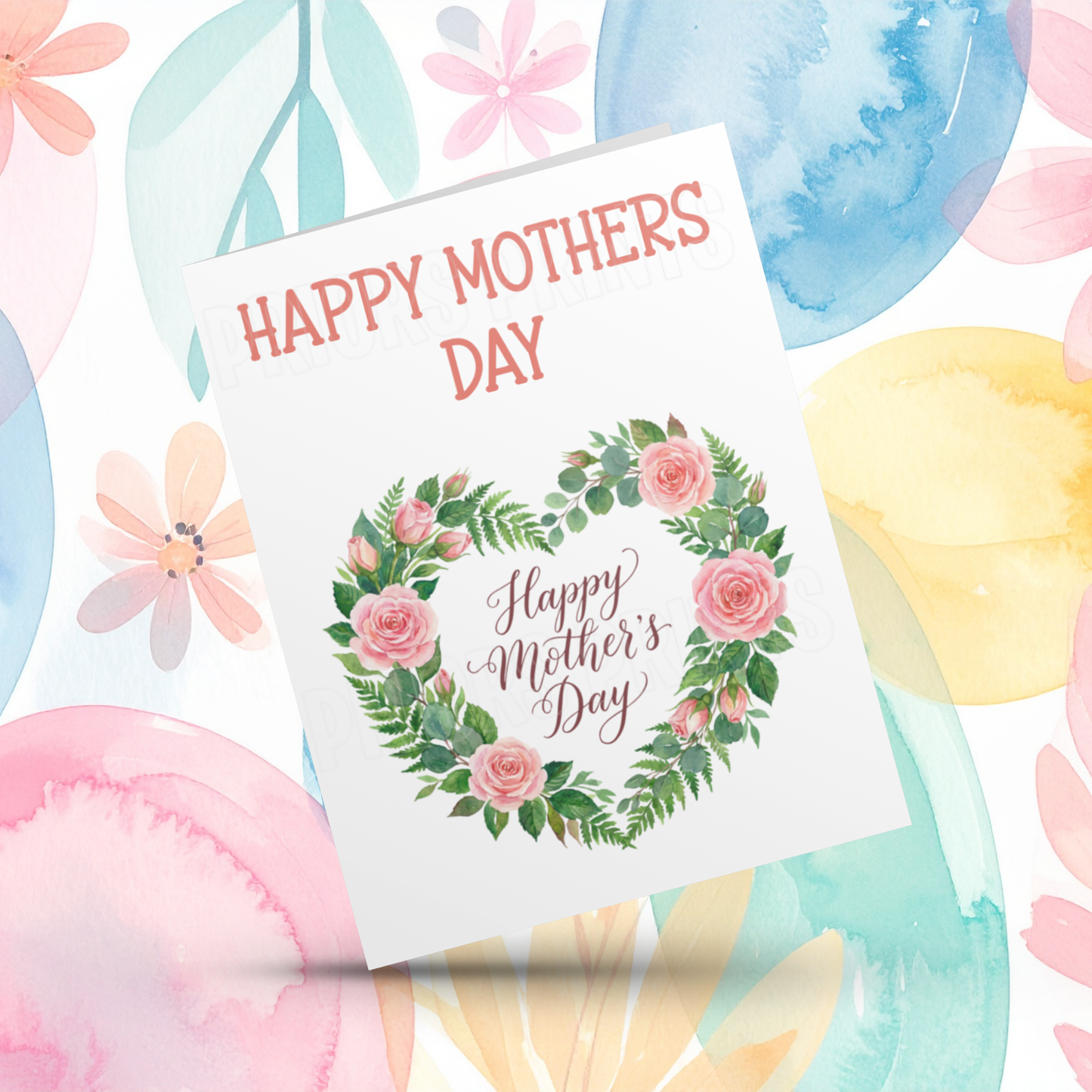 Flower Heart Happy Mothers Day Card