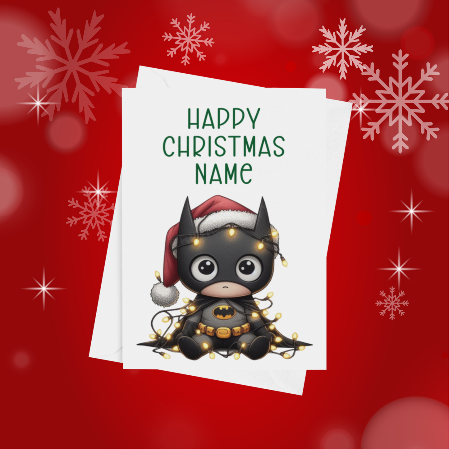 Characters in Christmas Lights Personalised Christmas Card