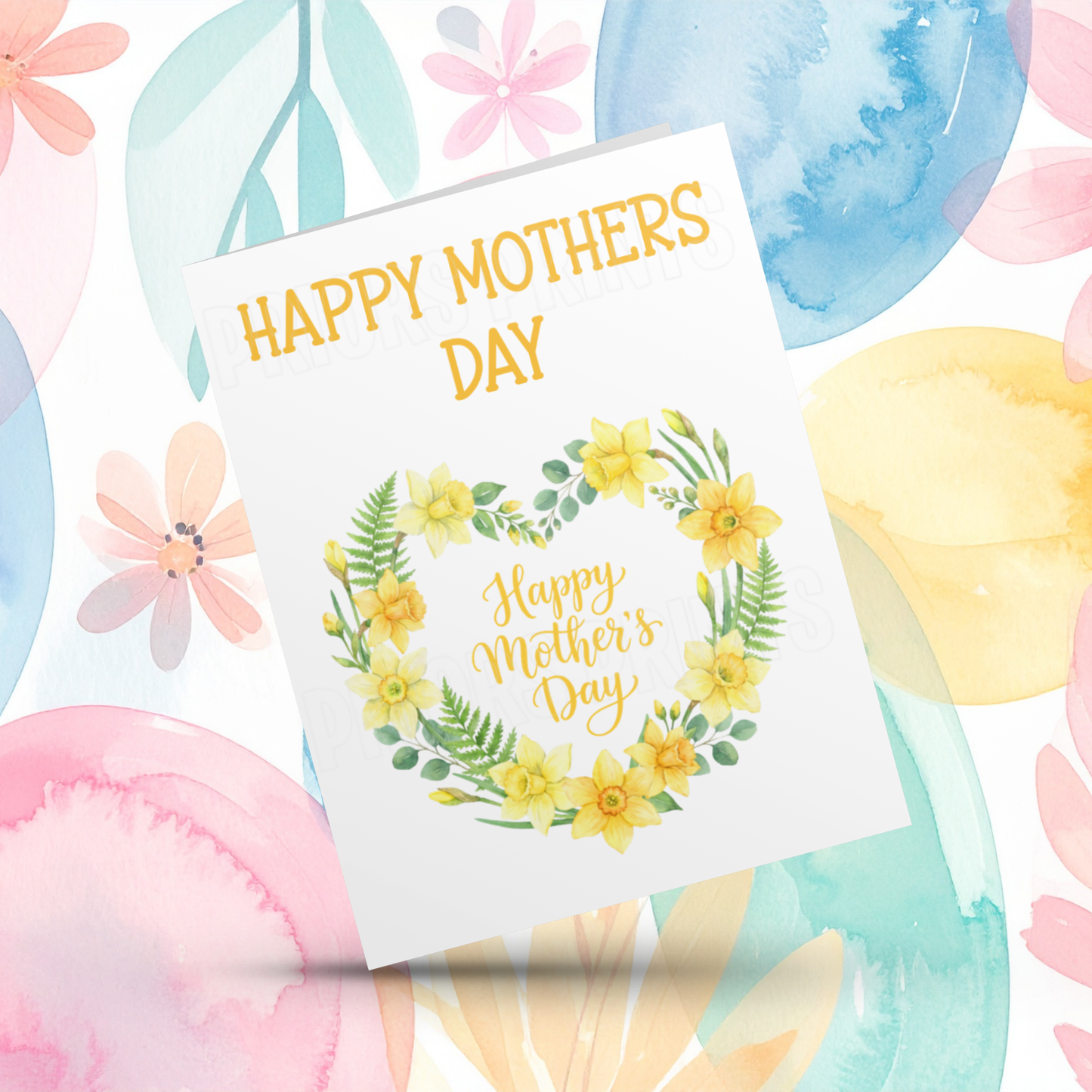 Flower Heart Happy Mothers Day Card