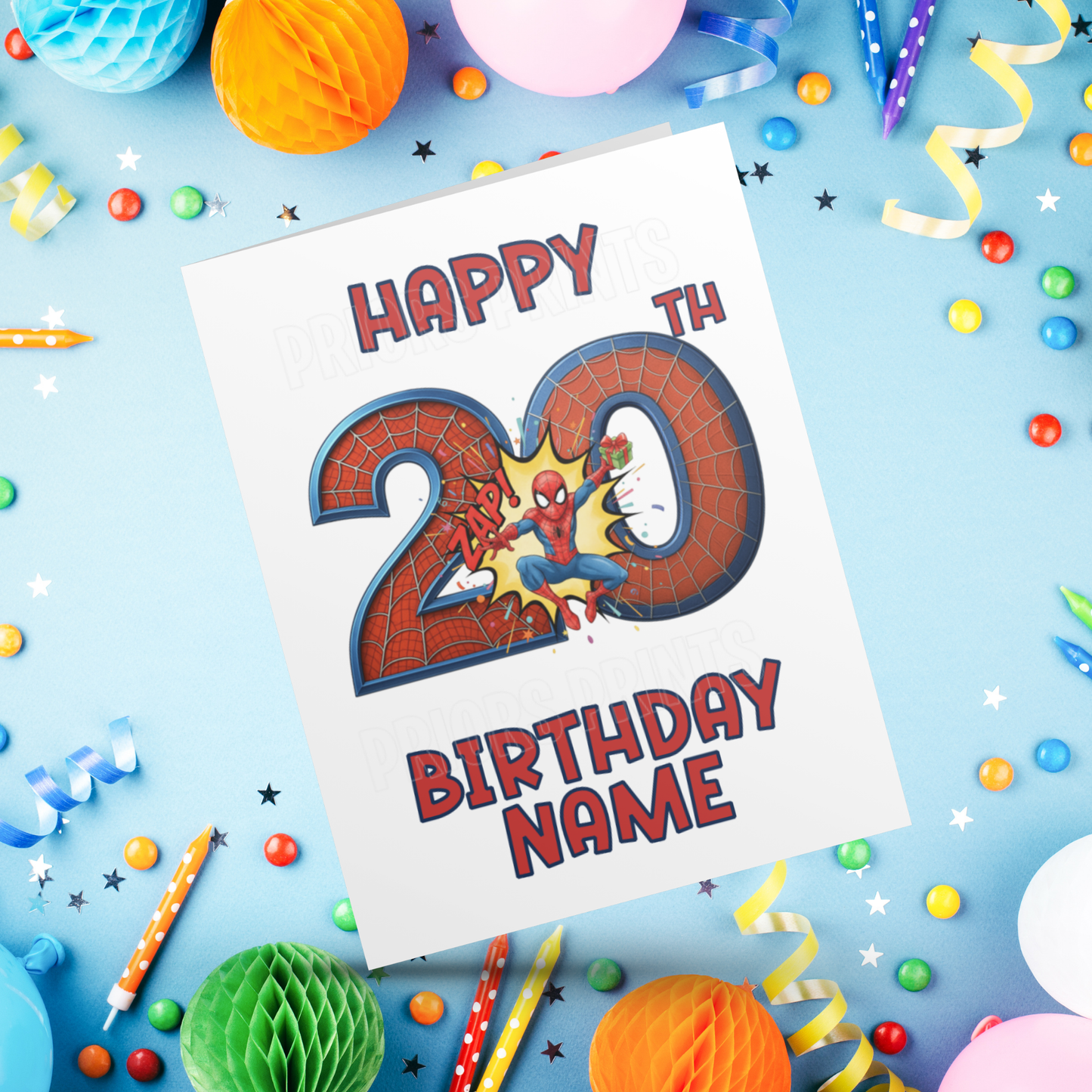 Personalised Spiderman Birthday Card with age 1-20 I Marvel I Superhero