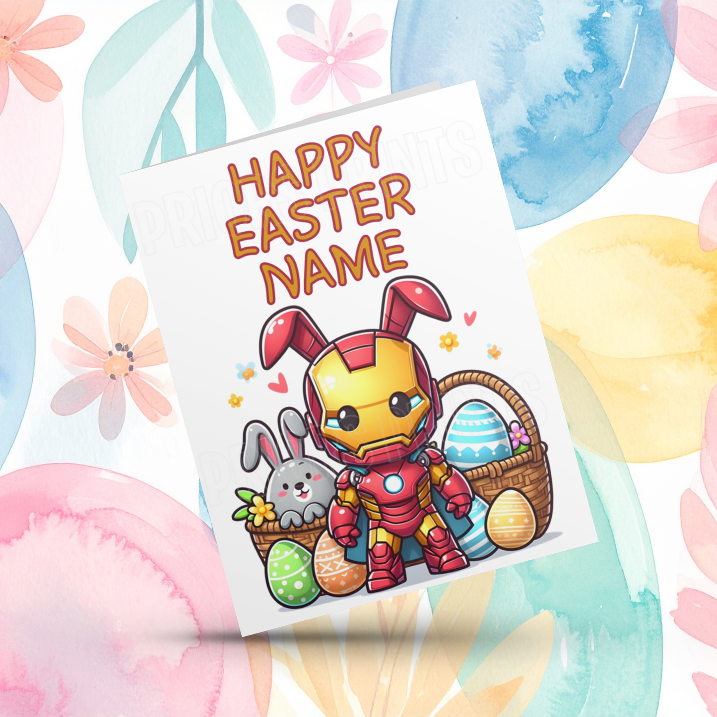 Mixed Character Personalised Easter Card I Captain America I Iron Man I Hulk I Super Mario I Mickey I Minecraft I Pikachu I Sonic I Deadpool I Stitch