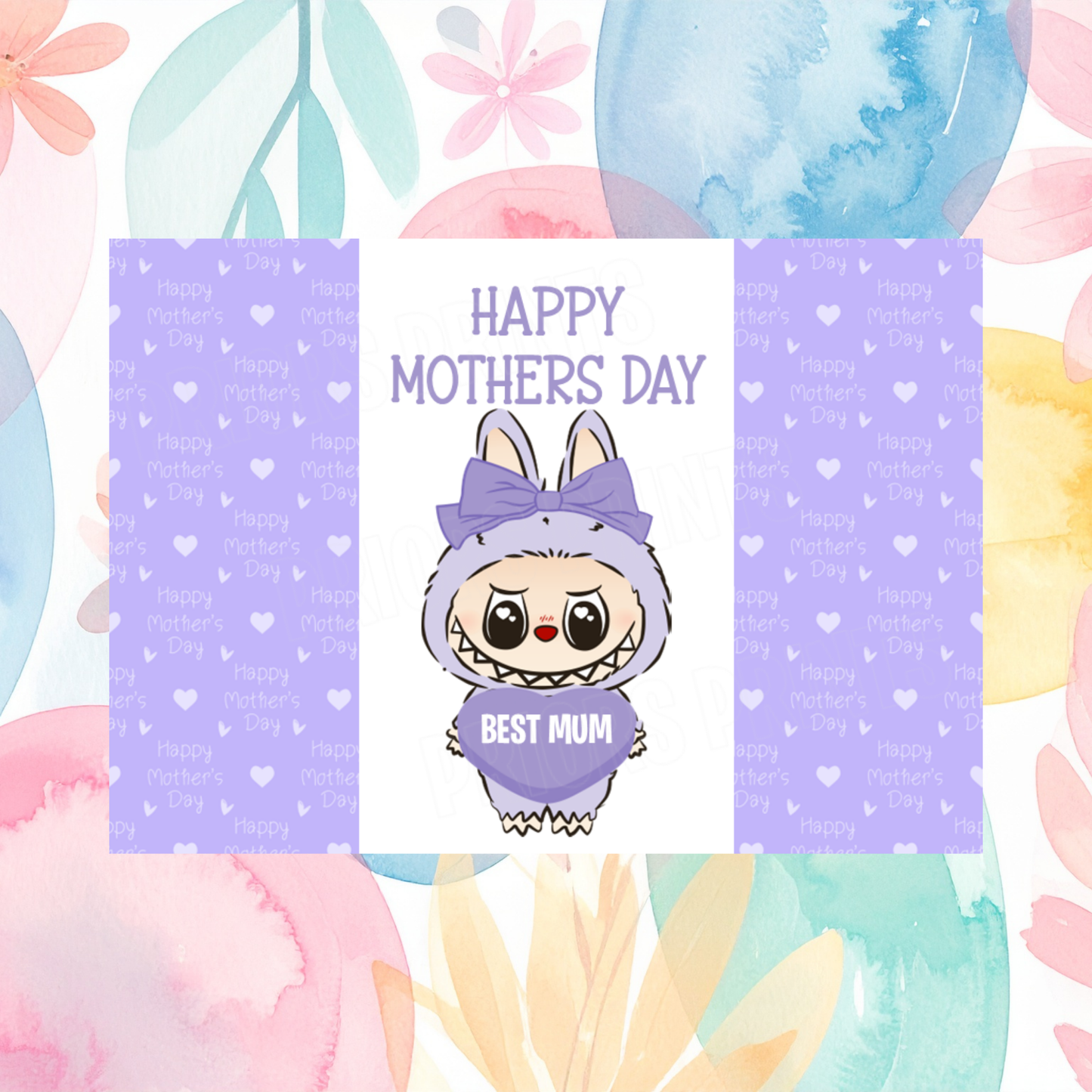 Labubu Happy Mothers Day Chocolate Bar Wrapper