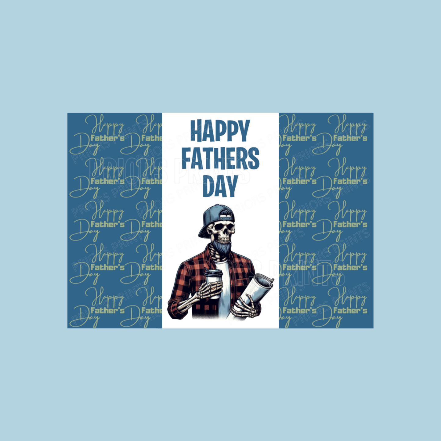 Funny Skeleton Happy Fathers Day Chocolate Bar Wrapper