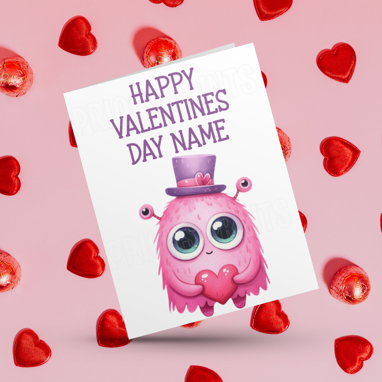 Cute Monsters Personalised Valentines Day Card