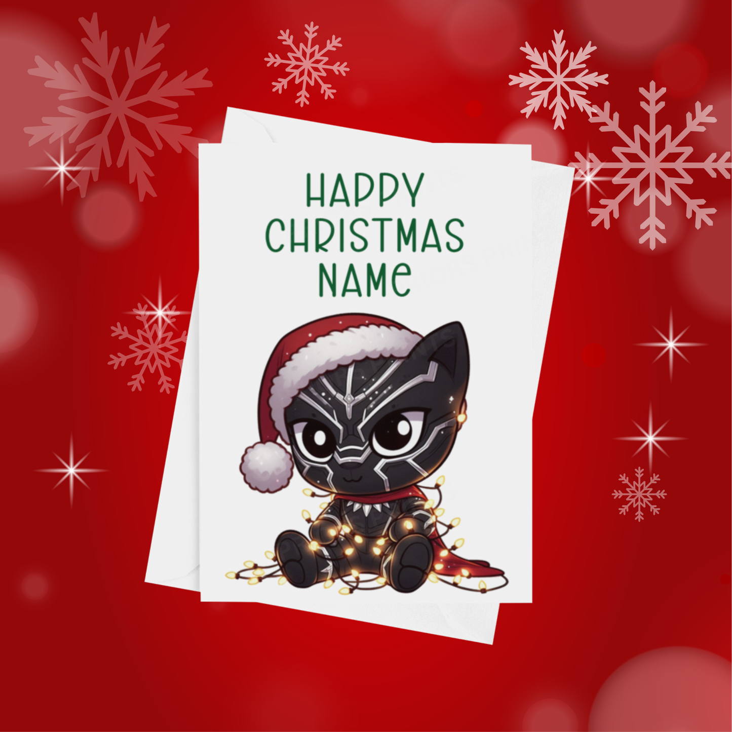Characters in Christmas Lights Personalised Christmas Card