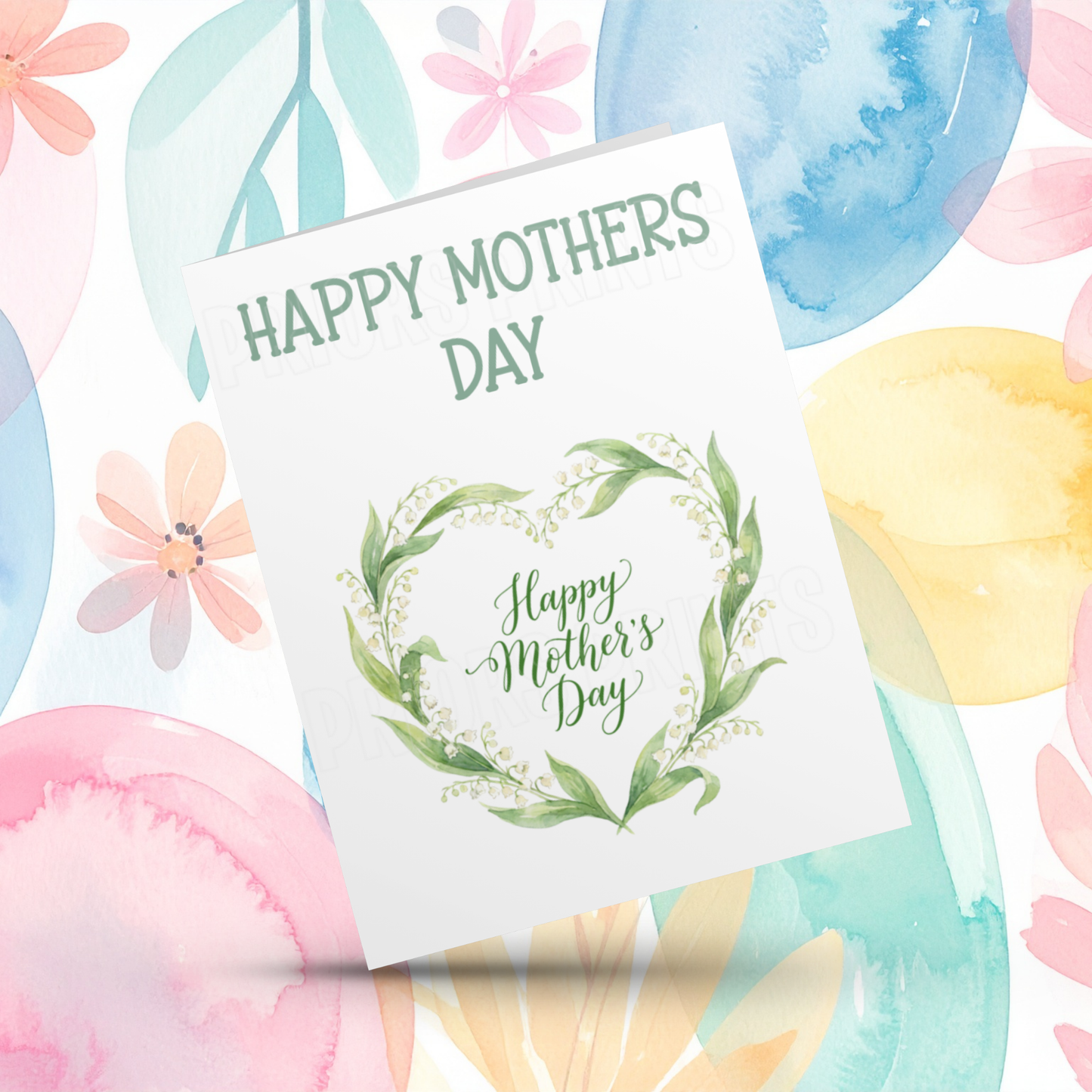 Flower Heart Happy Mothers Day Card