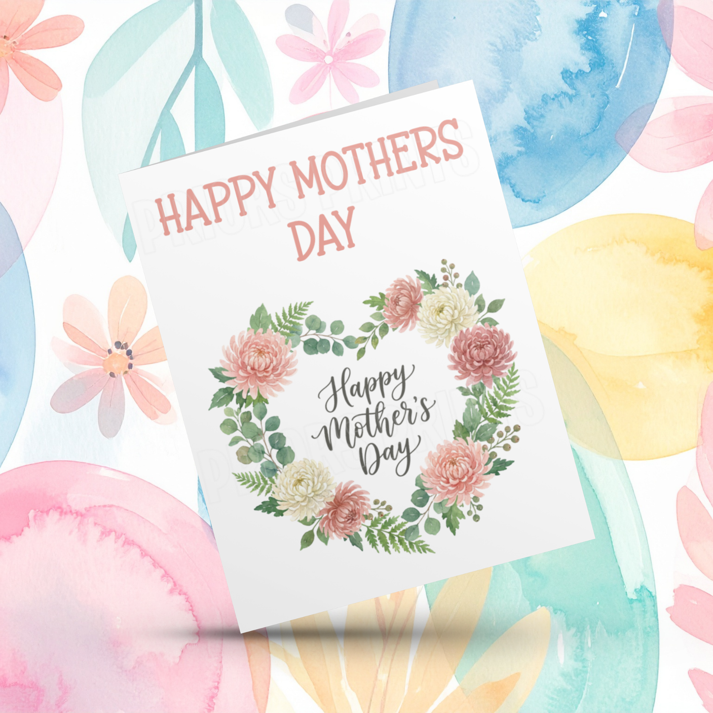 Flower Heart Happy Mothers Day Card