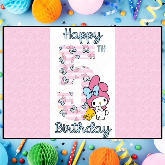 My Melody Birthday Chocolate Bar Wrapper with Age 5-20 Years (Matches Cards)