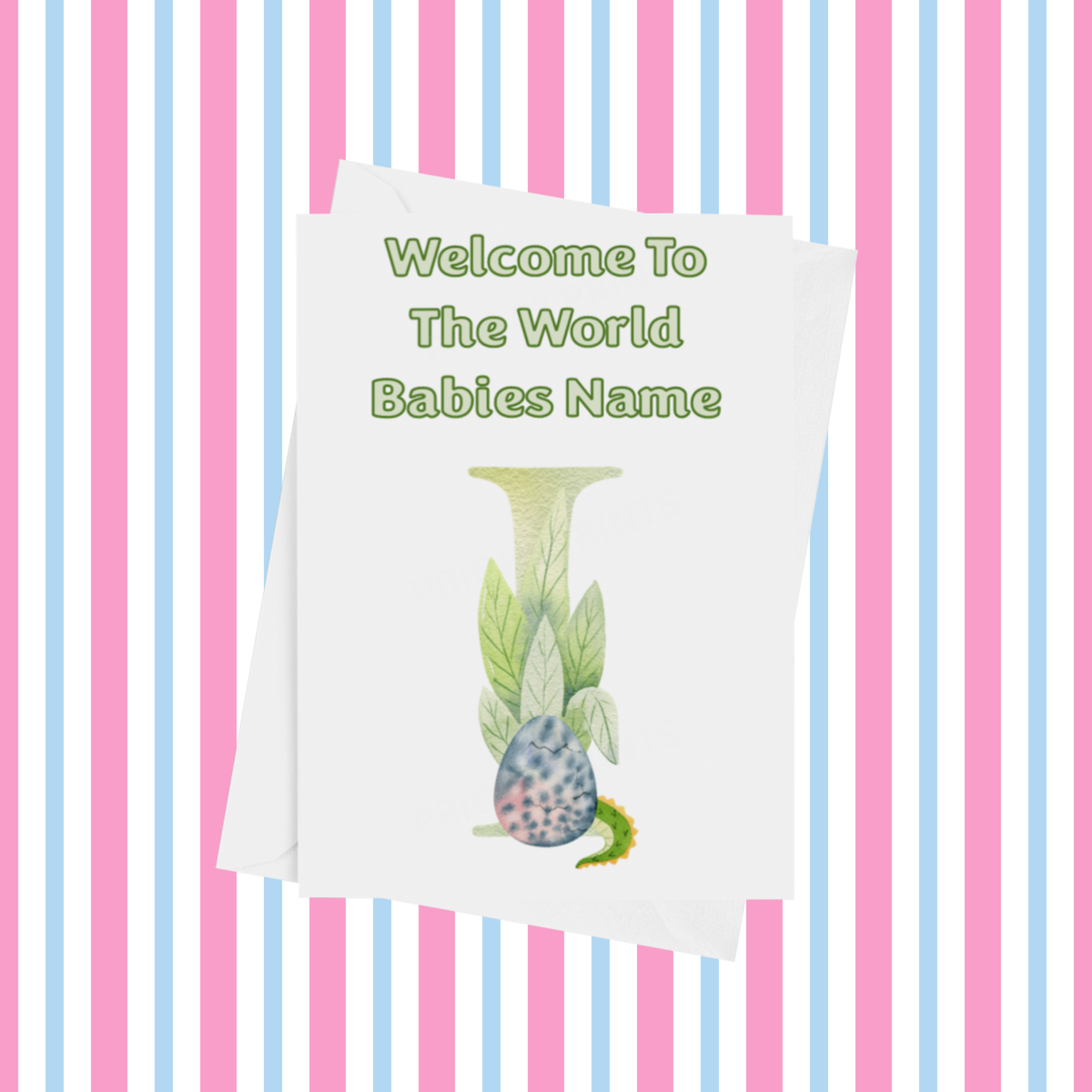 Welcome To The World Dragon Personalised Card for New Baby in Gold