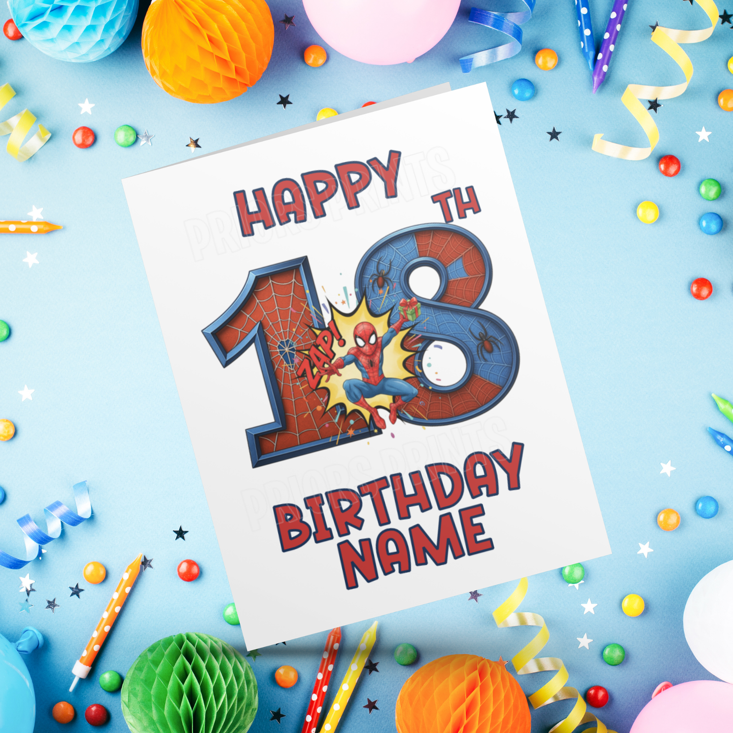 Personalised Spiderman Birthday Card with age 1-20 I Marvel I Superhero