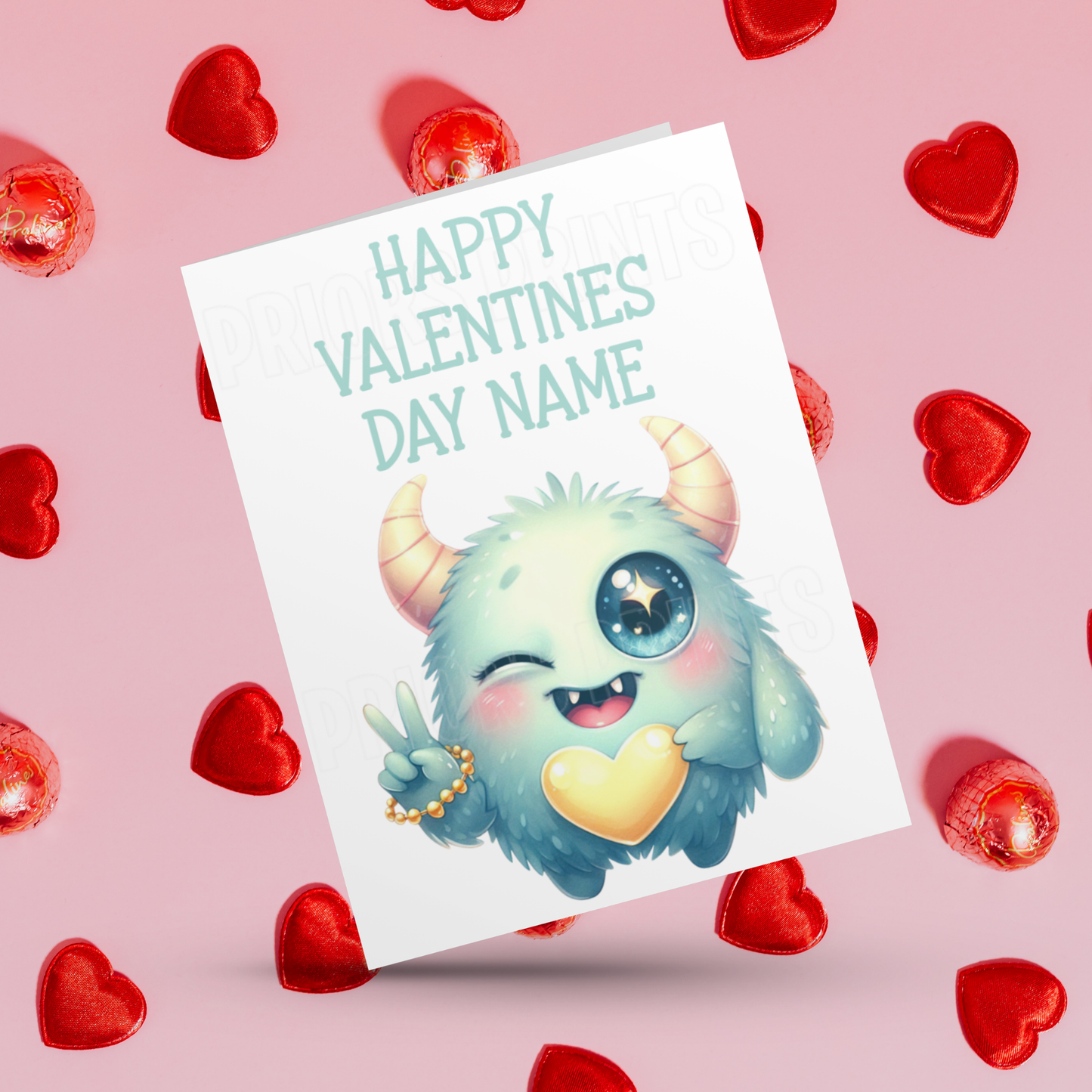 Cute Monsters Personalised Valentines Day Card