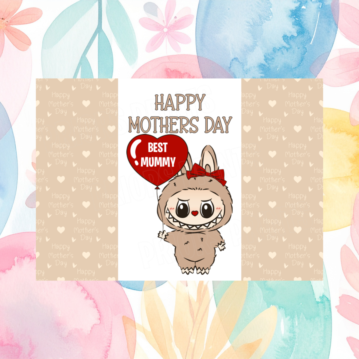 Labubu Happy Mothers Day Chocolate Bar Wrapper