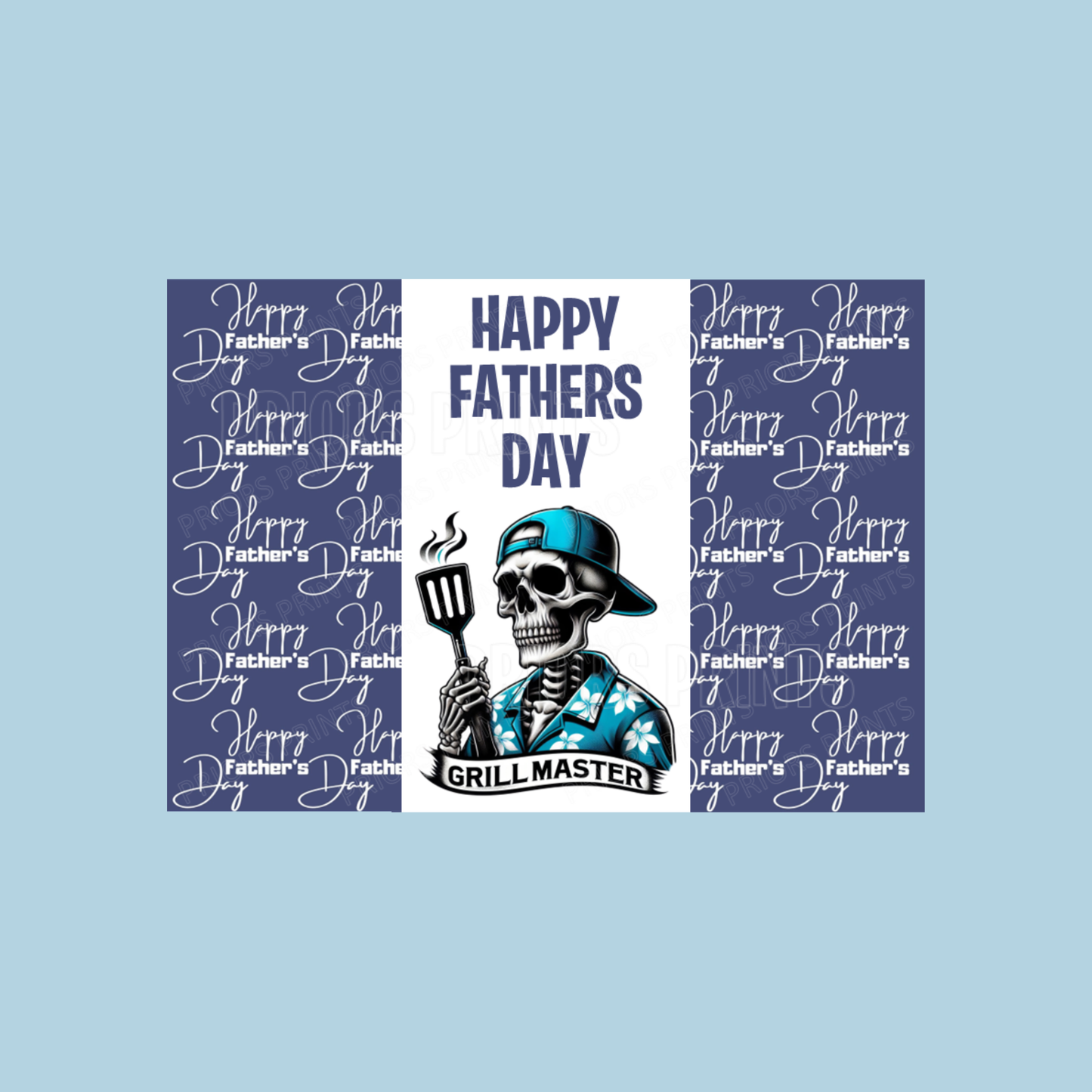 Funny Skeleton Happy Fathers Day Chocolate Bar Wrapper