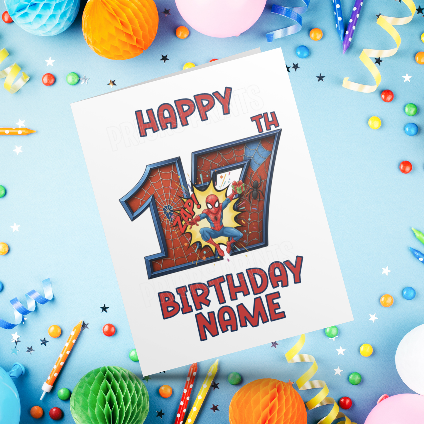 Personalised Spiderman Birthday Card with age 1-20 I Marvel I Superhero