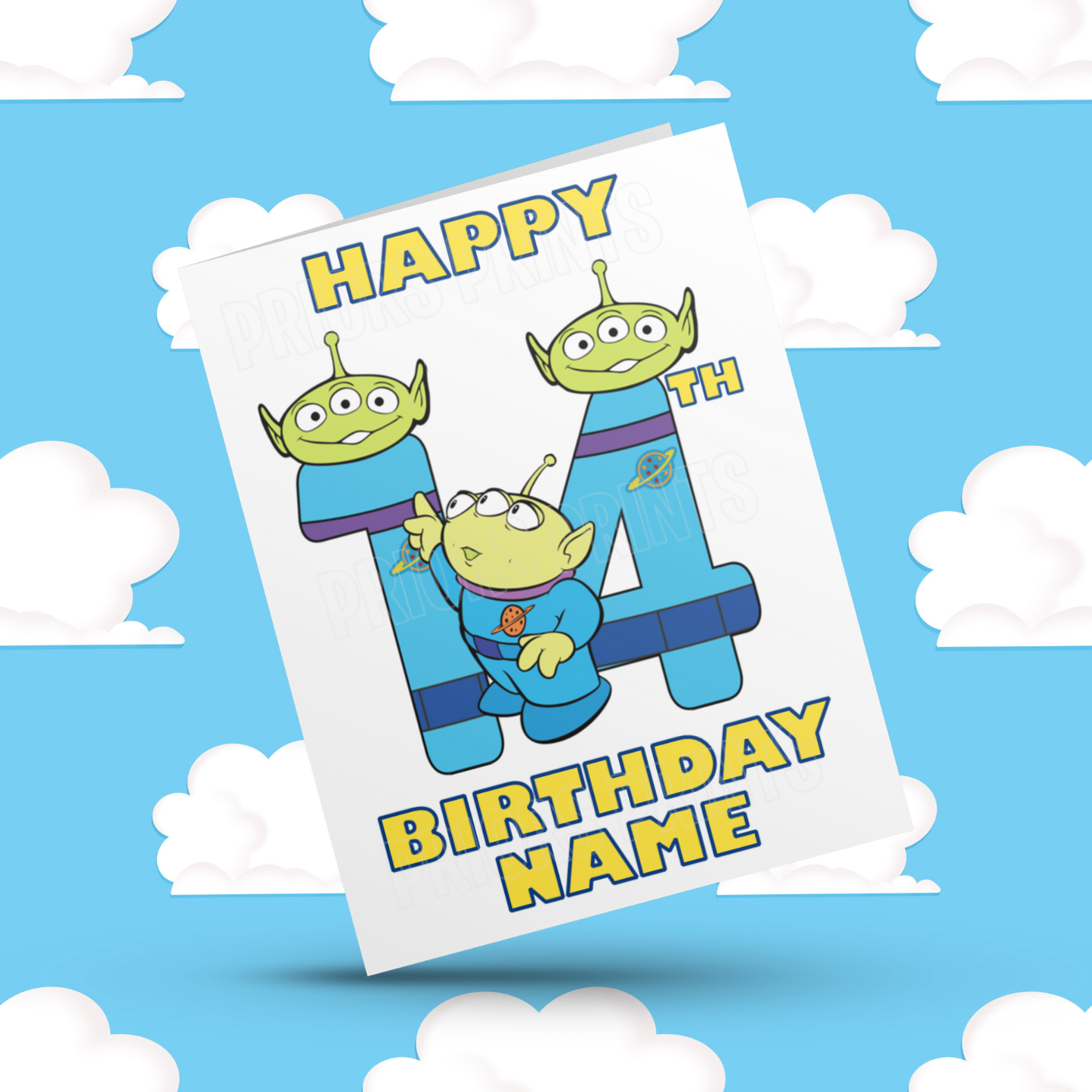 Personalised Aliens Birthday Card with Age 1-20 Years (Toy Story)