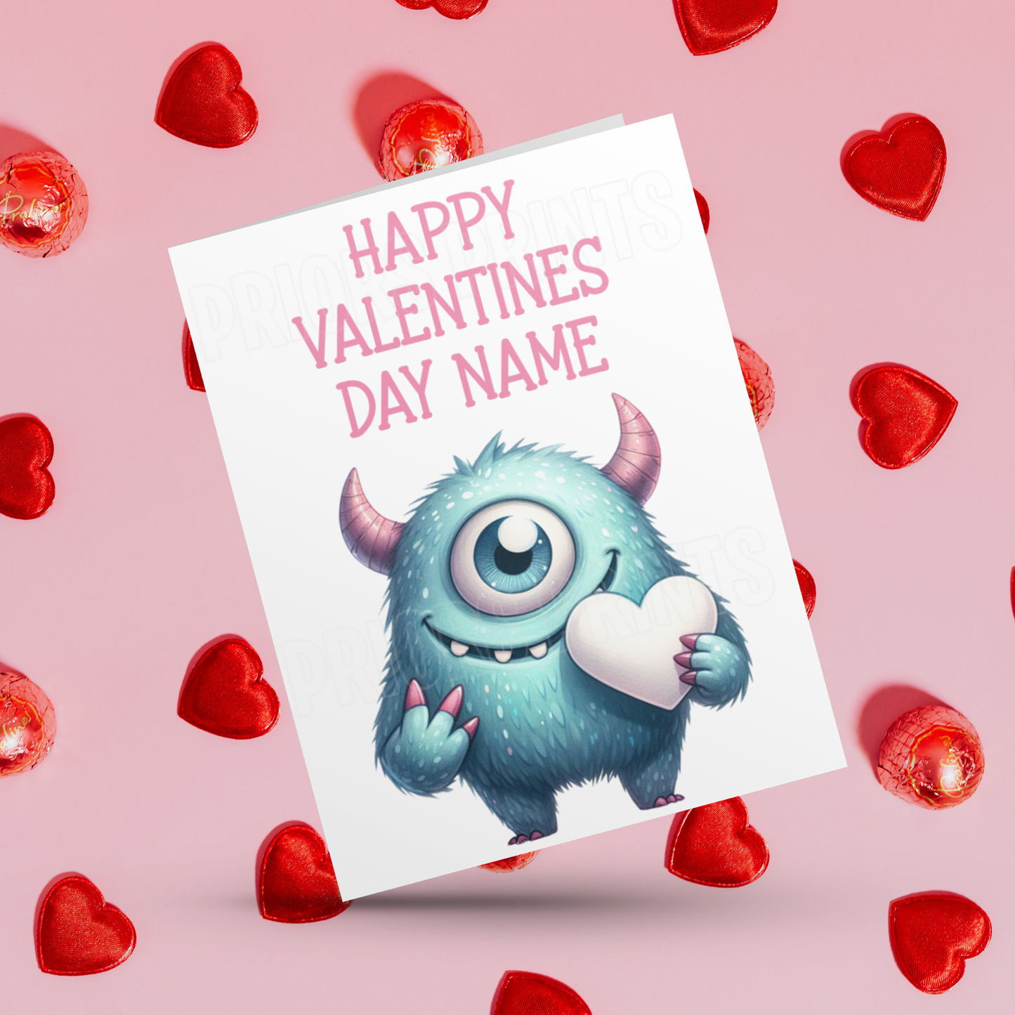 Cute Monsters Personalised Valentines Day Card