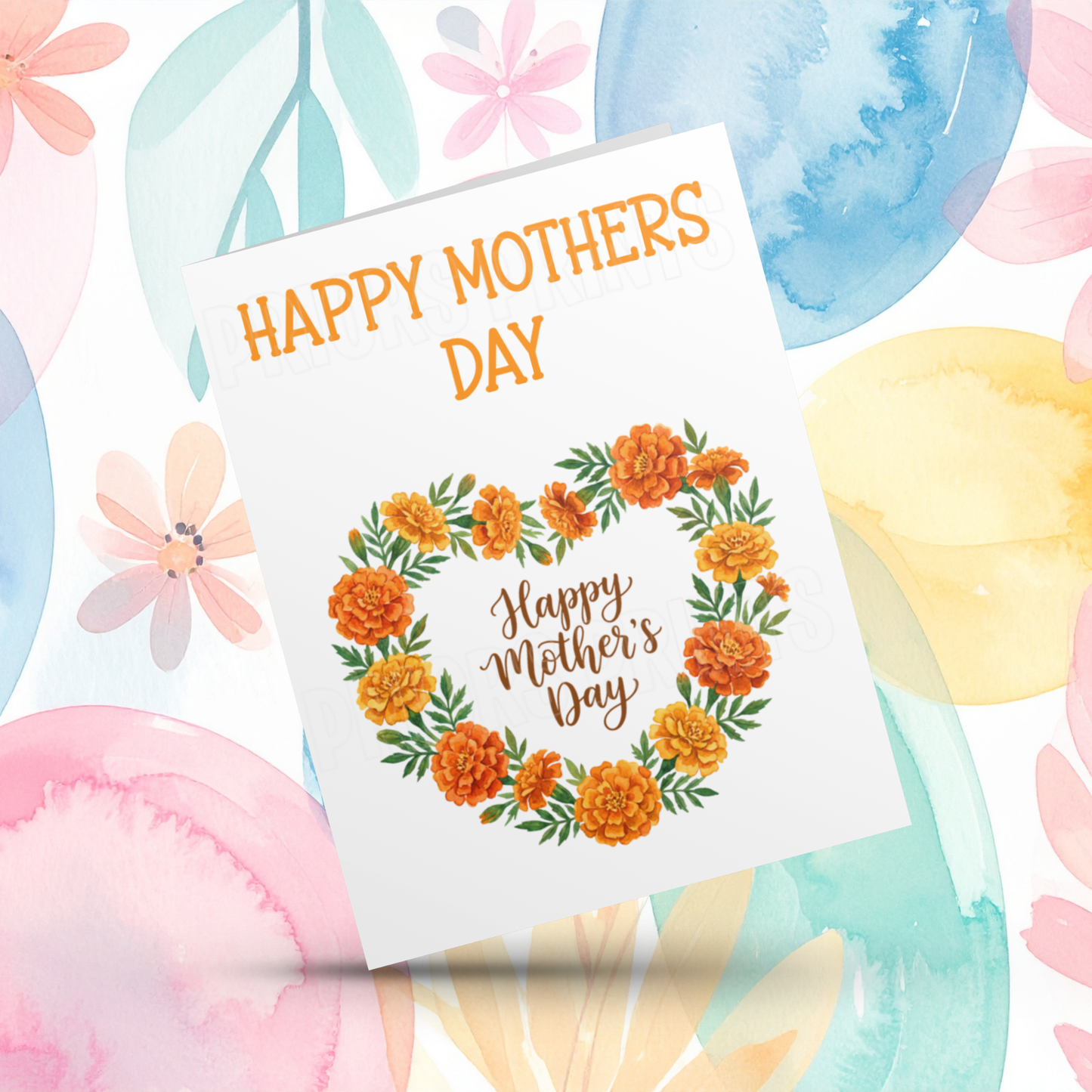 Flower Heart Happy Mothers Day Card