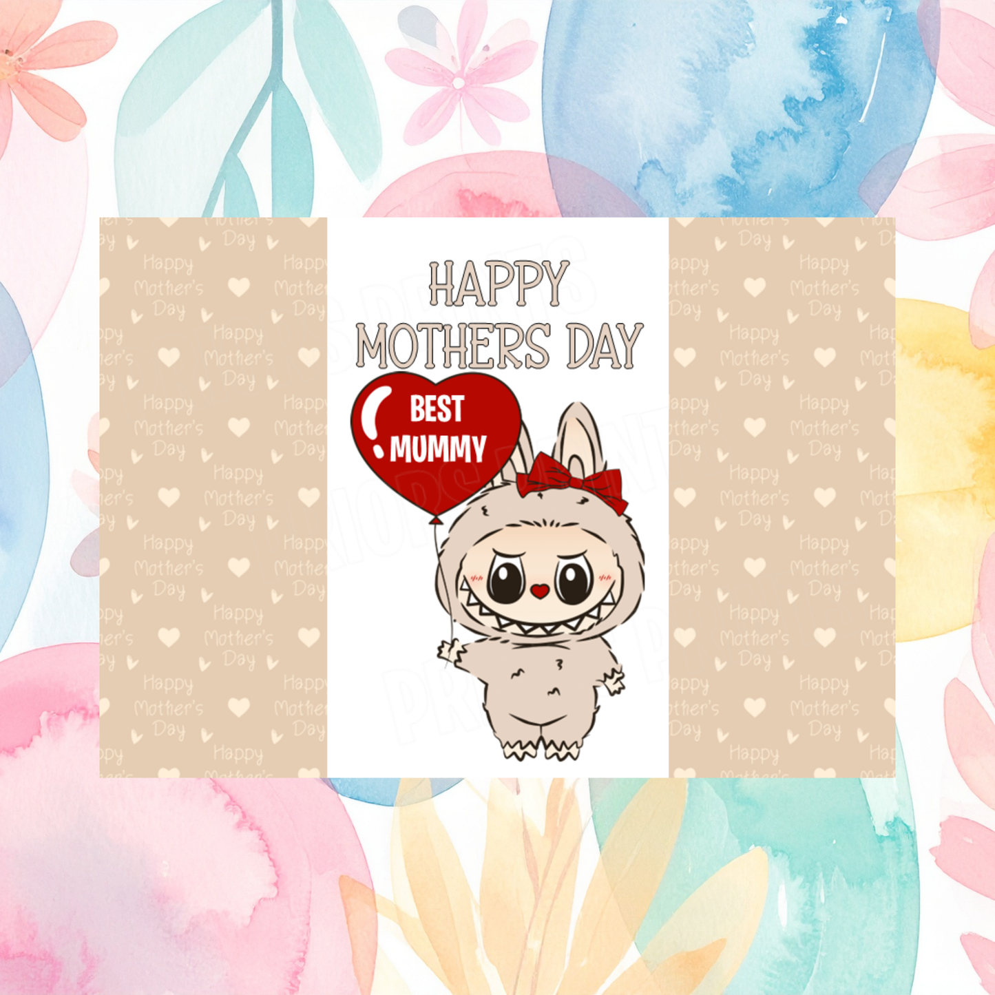 Labubu Happy Mothers Day Chocolate Bar Wrapper