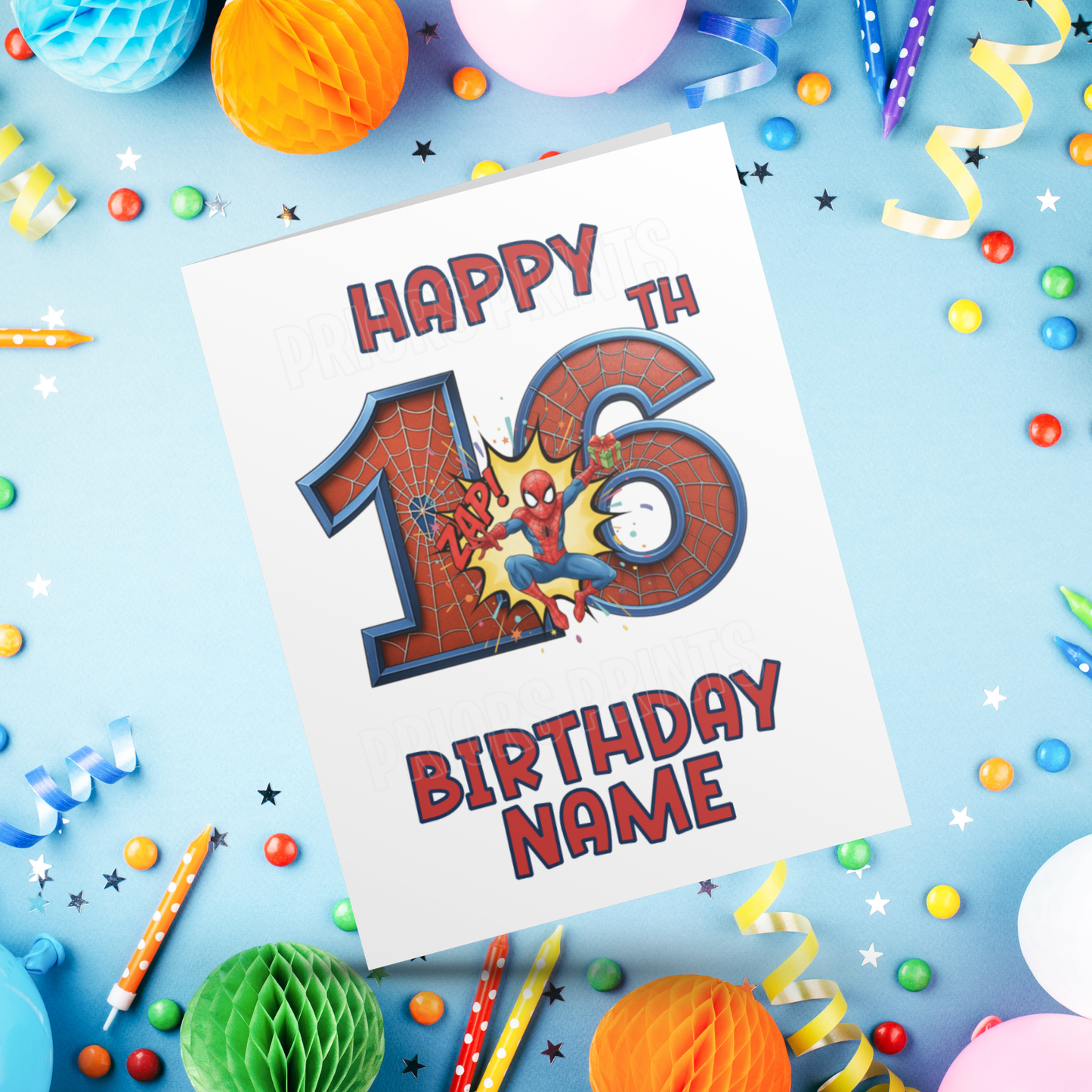 Personalised Spiderman Birthday Card with age 1-20 I Marvel I Superhero